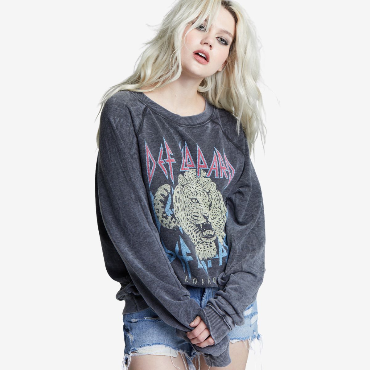 Def Leppard Oversized Sweatshirt Love Bites Design by Recycled Karma image number 1