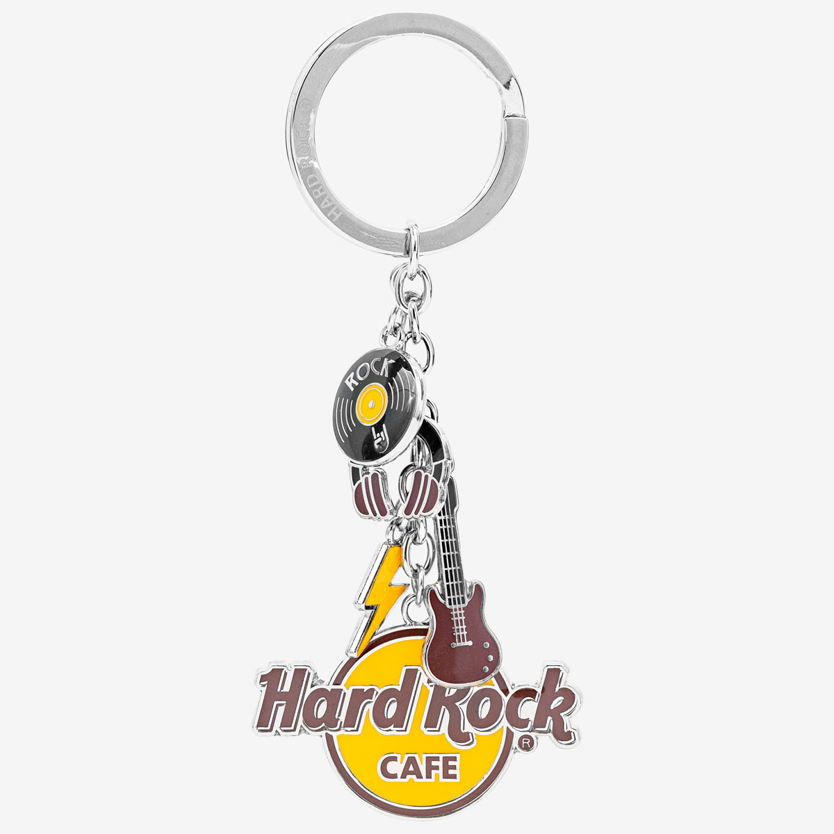 Hard Rock Cafe Logo Keychain with Music Inspired Charms image number 1