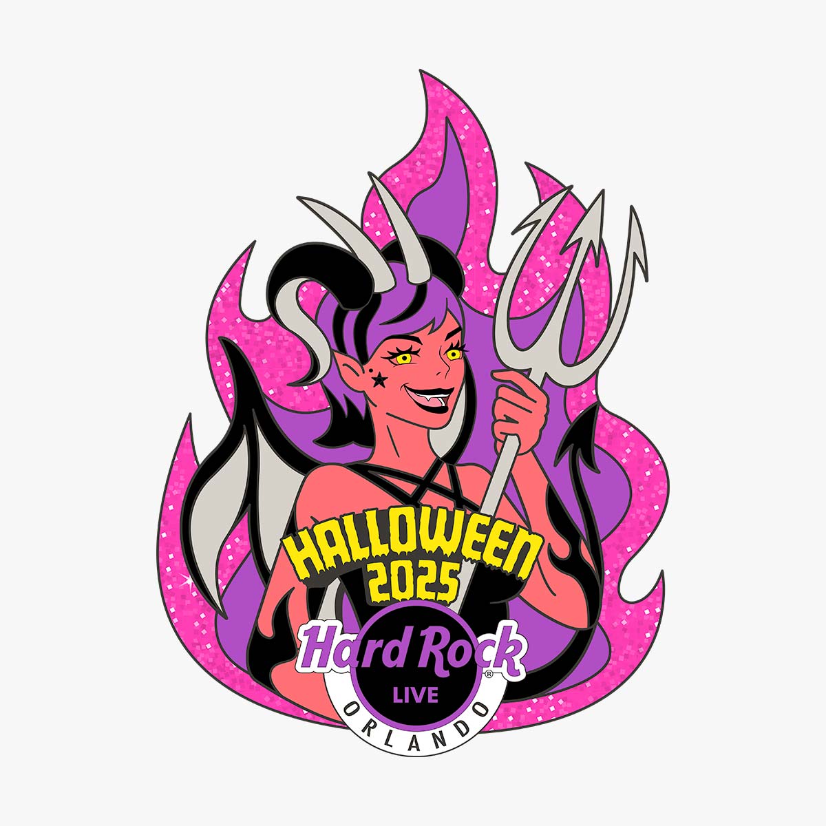 Limited Edition Orlando Flame Pink Anime Girl Pin image number 1