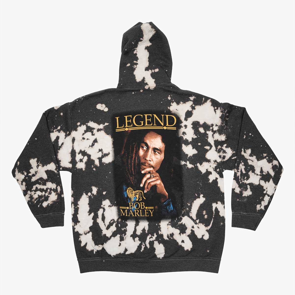 Bob Marley Adult Fit Hoodie with Bleach Effect Design image number 1