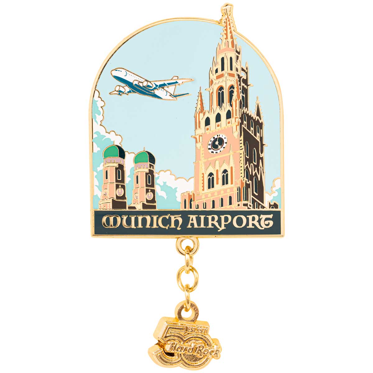 50th Anniversary Munich Aiport City Flight Pin image number 1