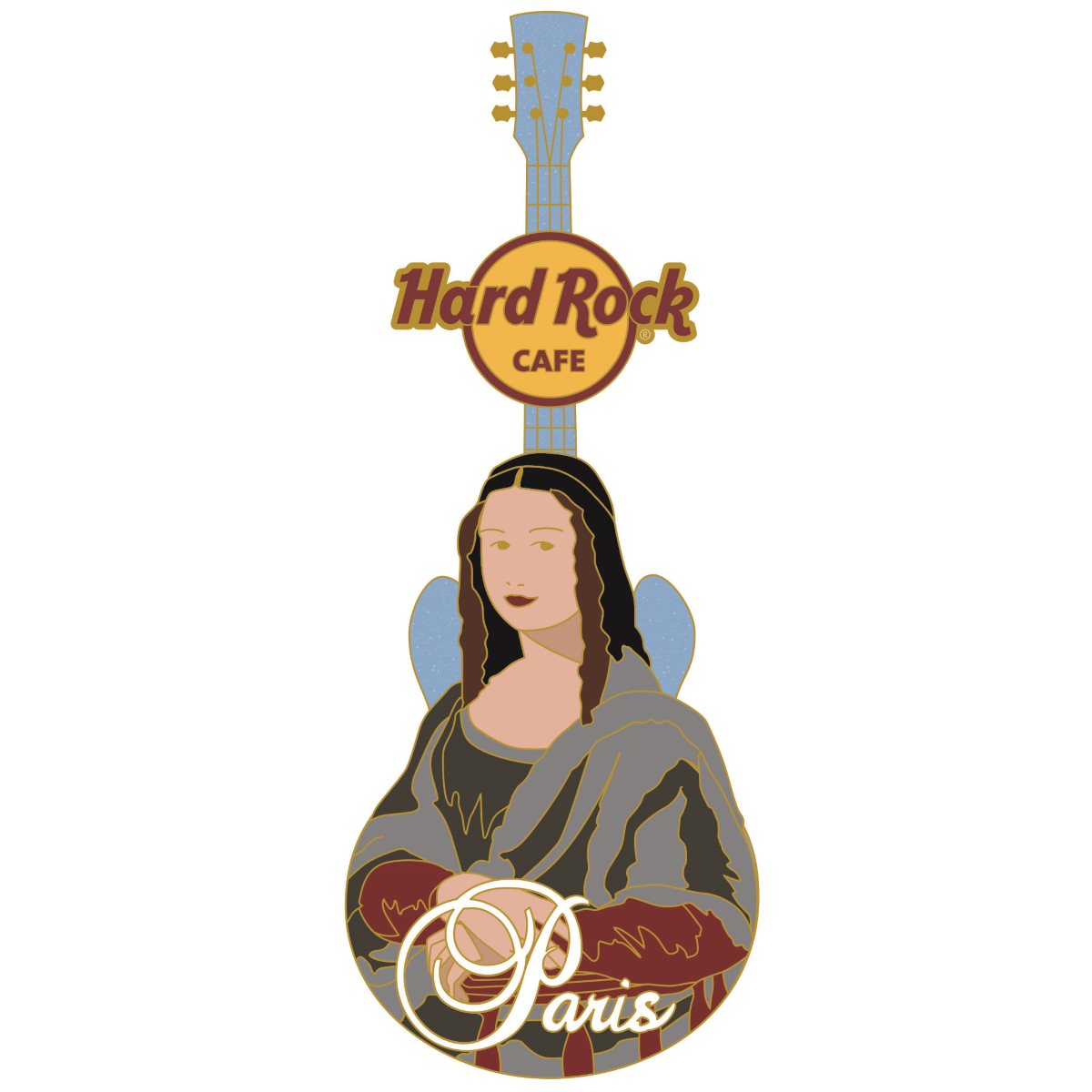 Paris Mona Lisa Guitar Pin image number 2