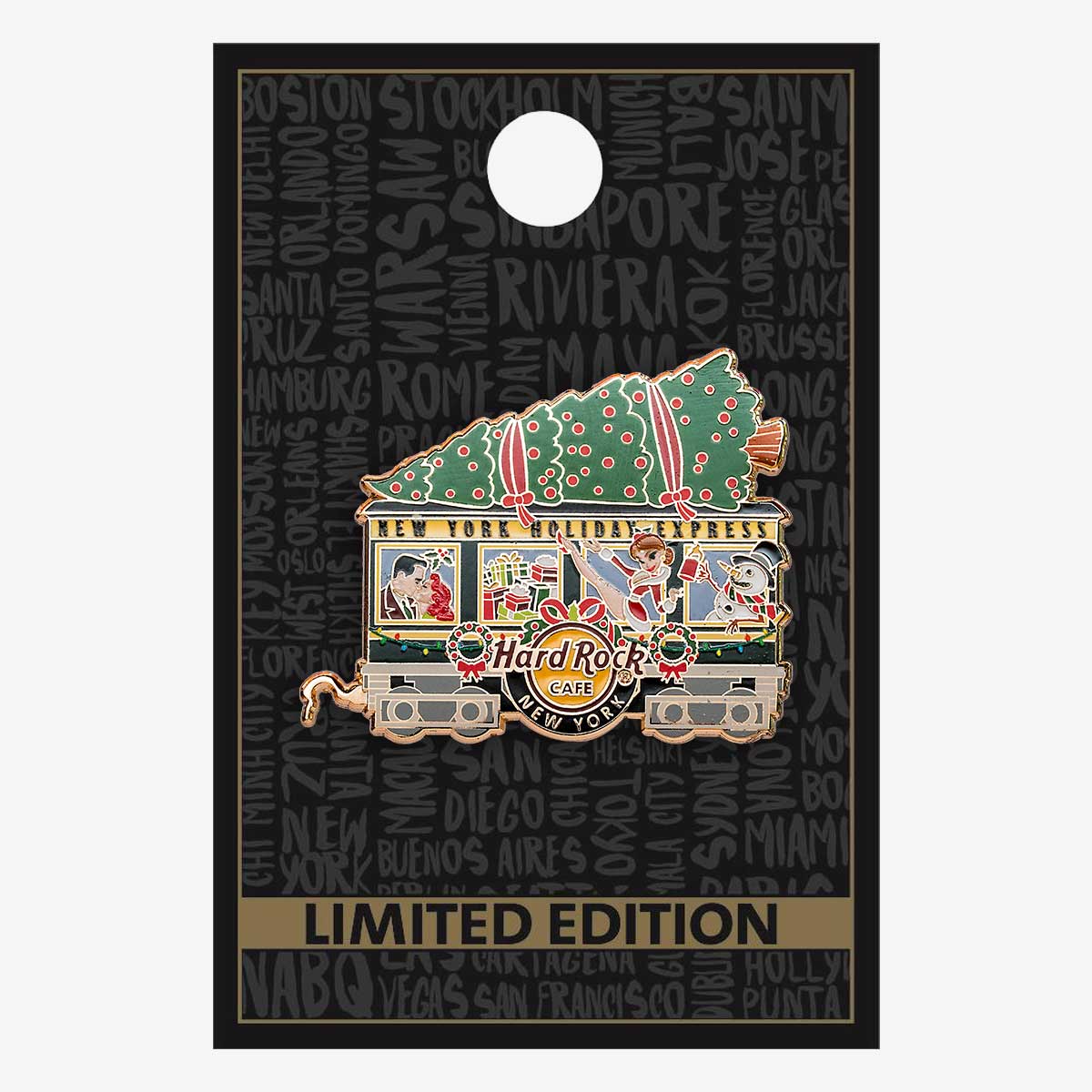 Limited Edition New York Holiday Train and Tree Pin image number 2