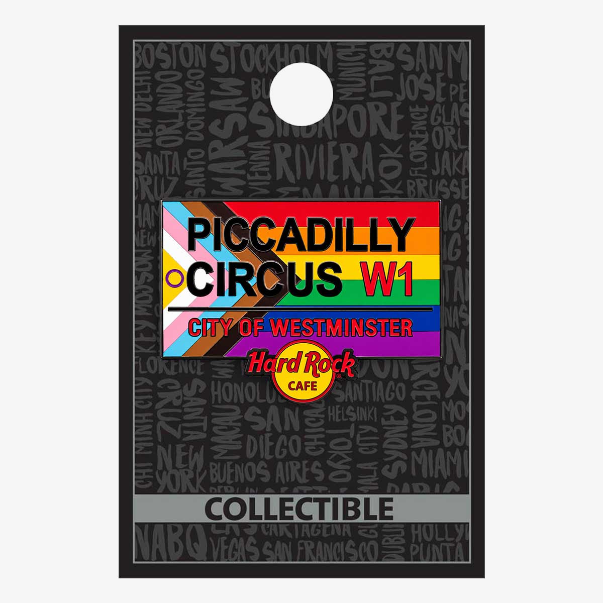 Collectible Piccadilly Circus Pride Street Sign Pin image number 2
