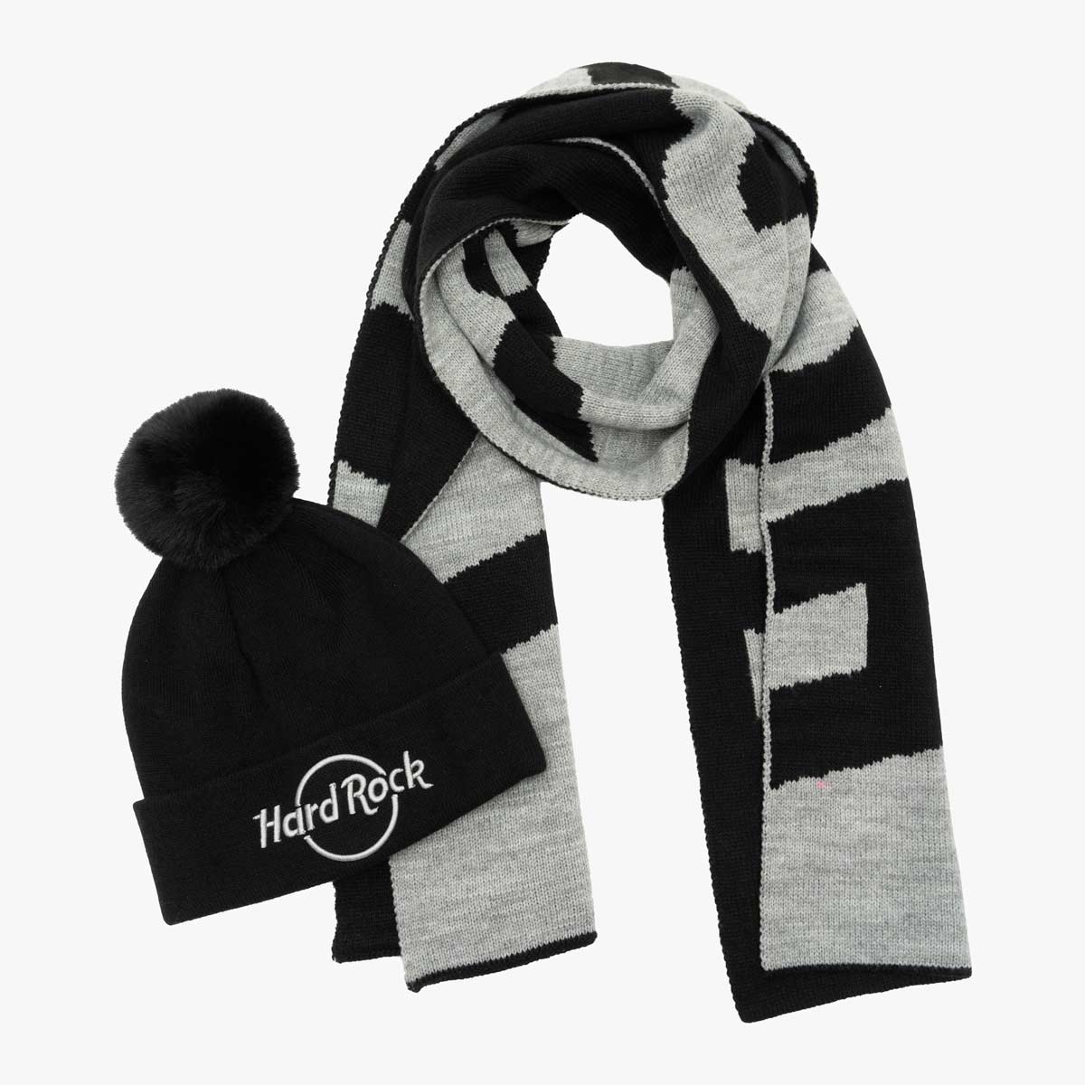 Scarf and Beanie Set in Grey by Hard Rock image number 1