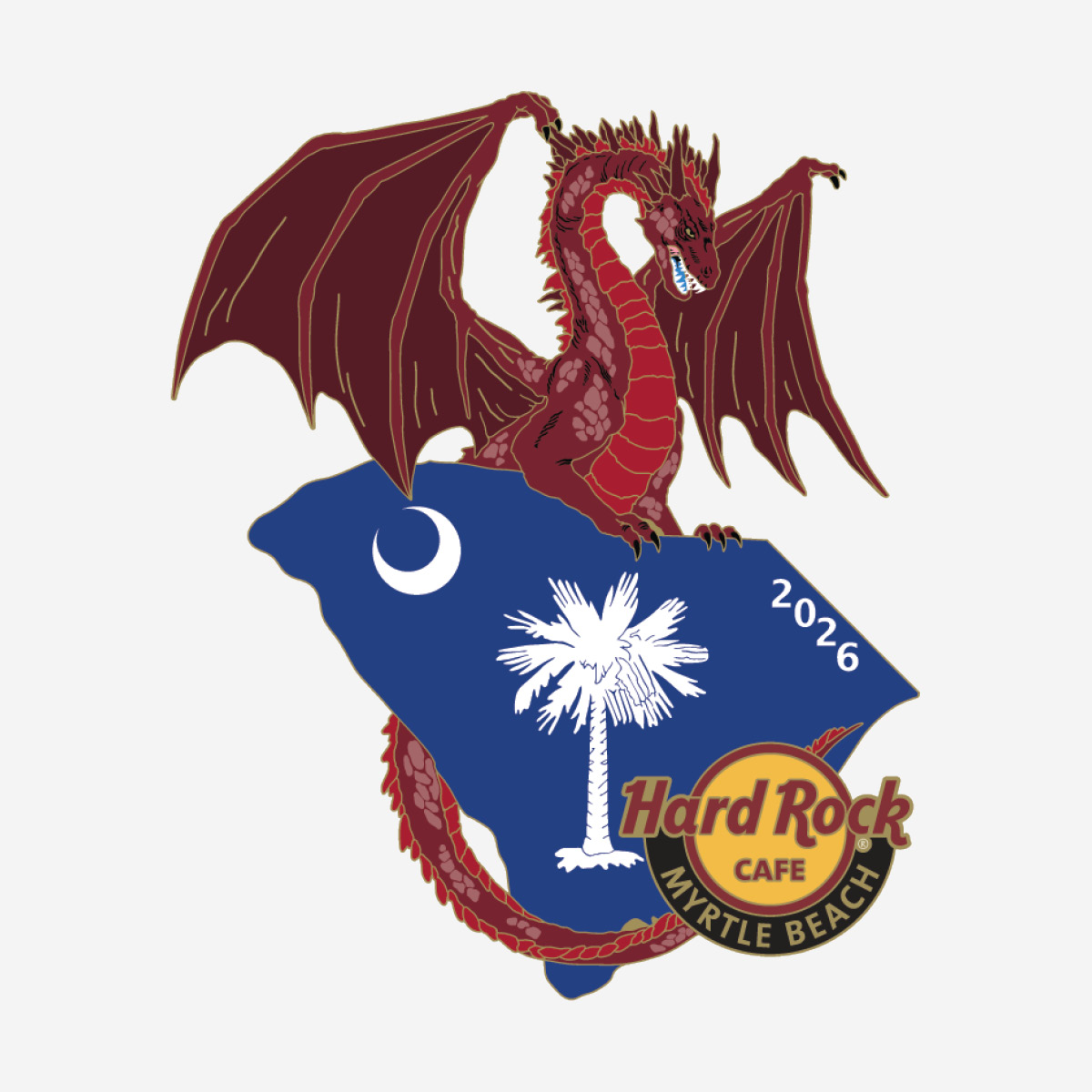 Limited Edition Myrtle Beach Dragon State Flag 2026 Pin image number 1