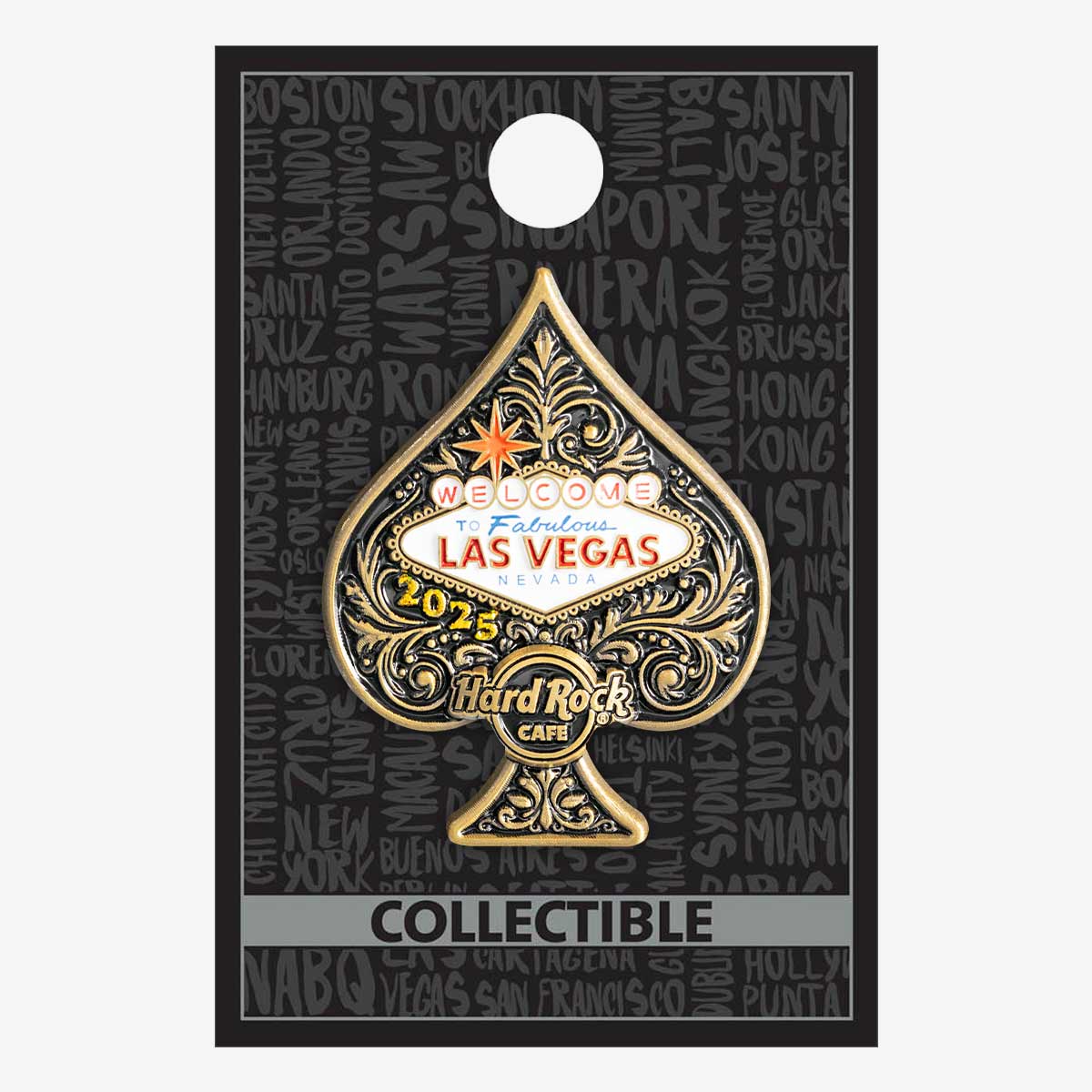 Las Vegas Welcome Spade Sign Pin image number 2