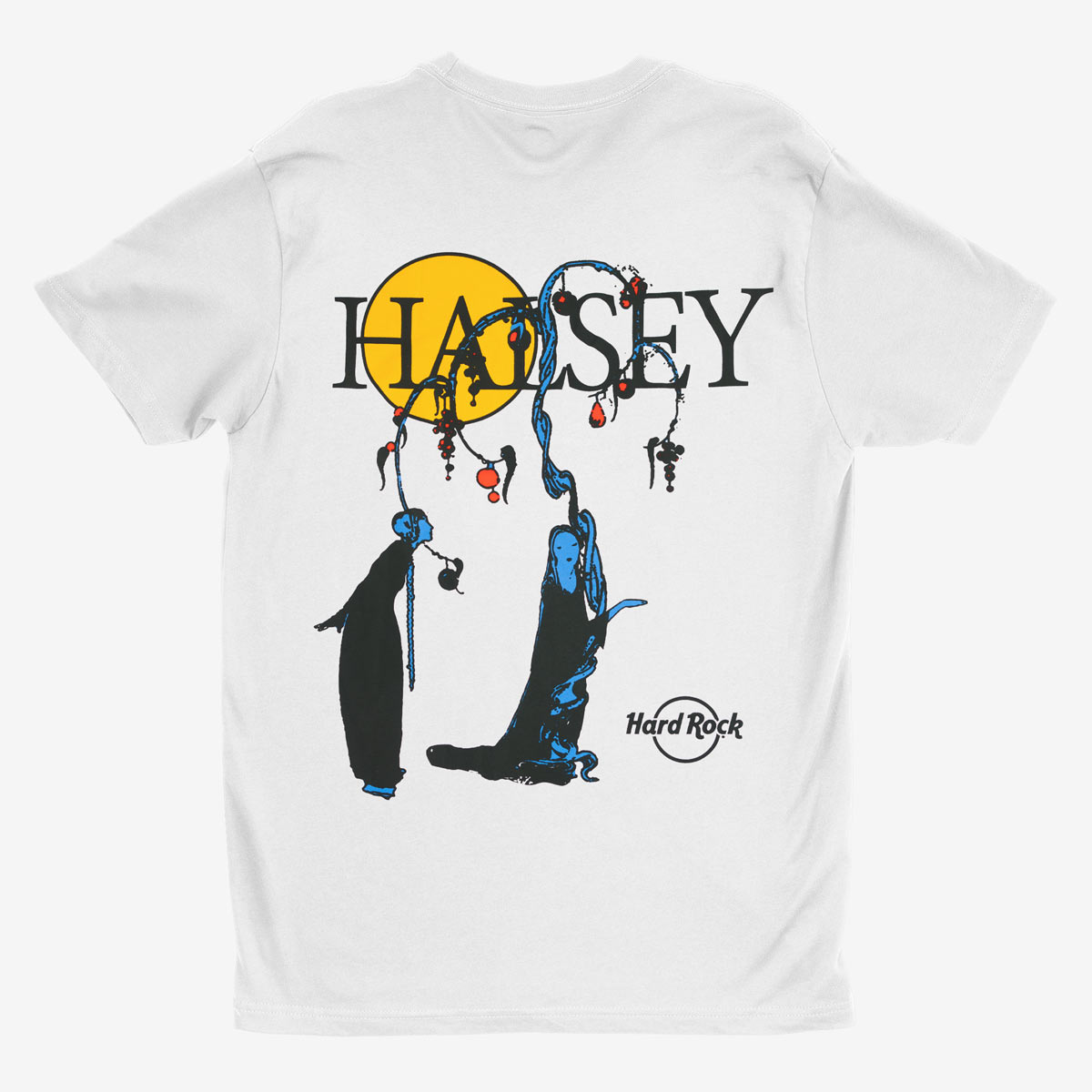 Halsey Adult Fit Tee in White with Logo and Back Design image number 3