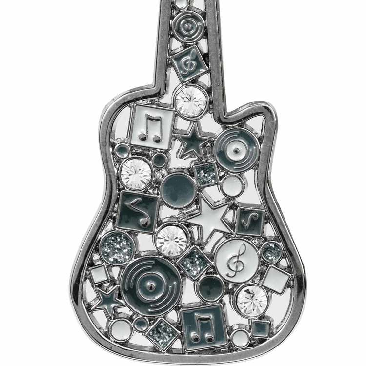 Guitar Mosaic Black Keychain image number 2
