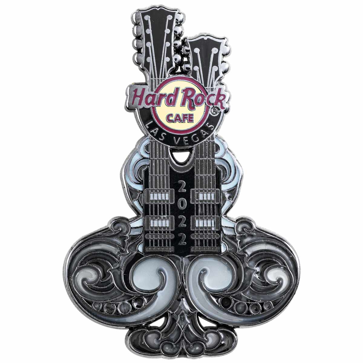 Las Vegas Prototype Stained Glass Club Guitar Pin image number 1