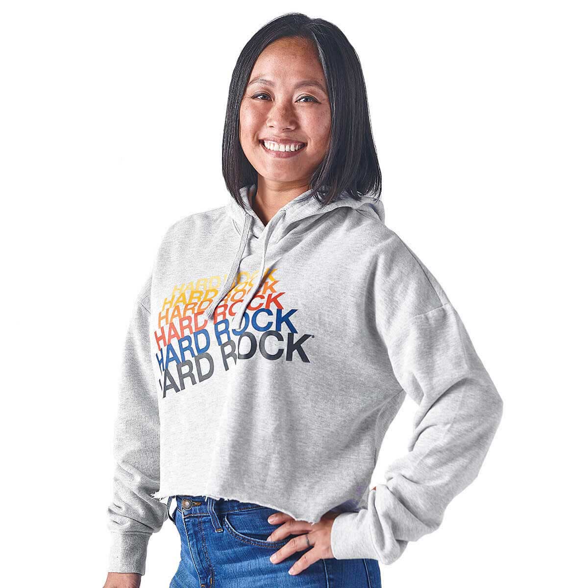 Women's Heritage Cropped Rainbow Hoodie image number 2