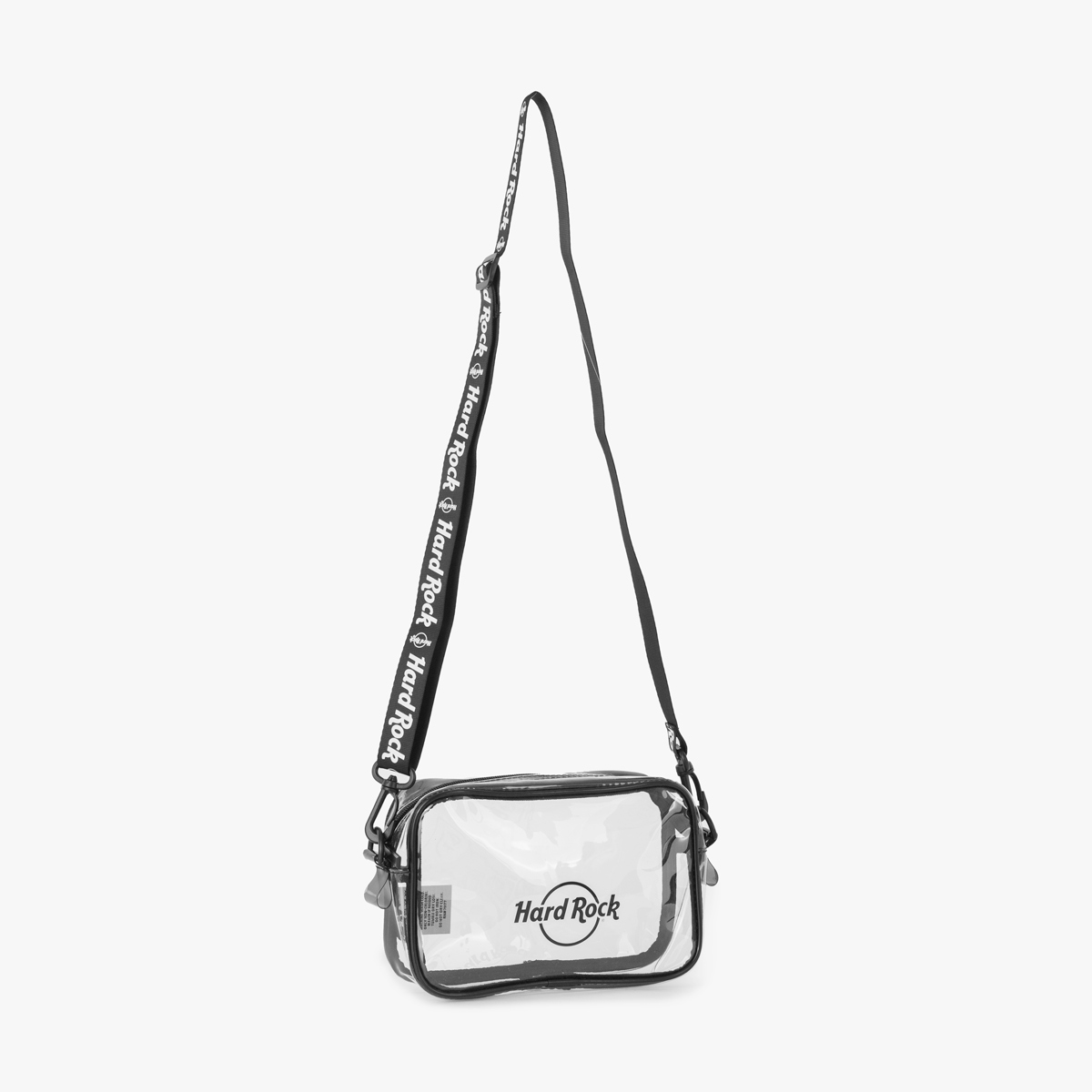 Logo Repeat Black and White Strap Clear Stadium Crossbody Bag image number 5