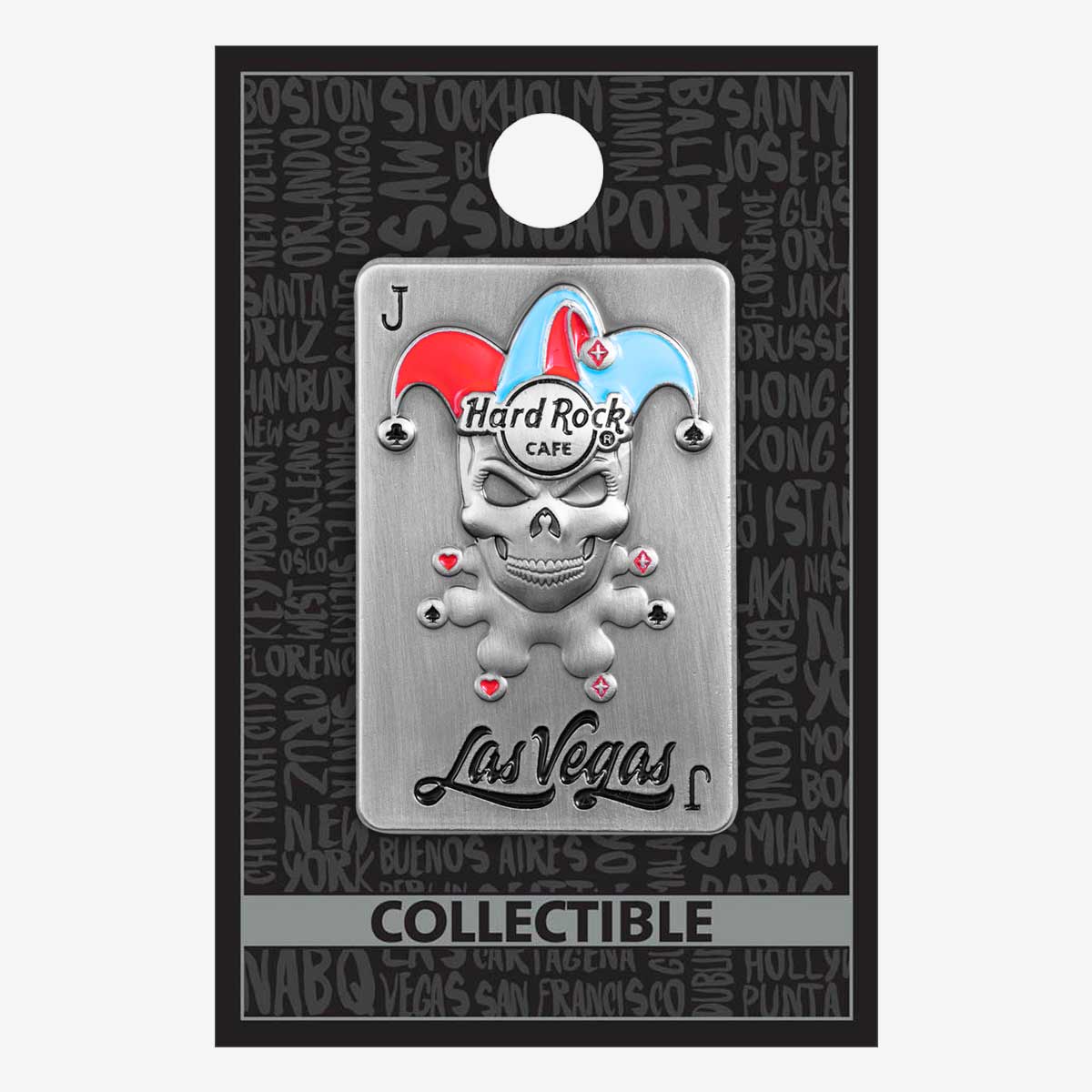 Las Vegas 3D Skull Joker Card Pin image number 2