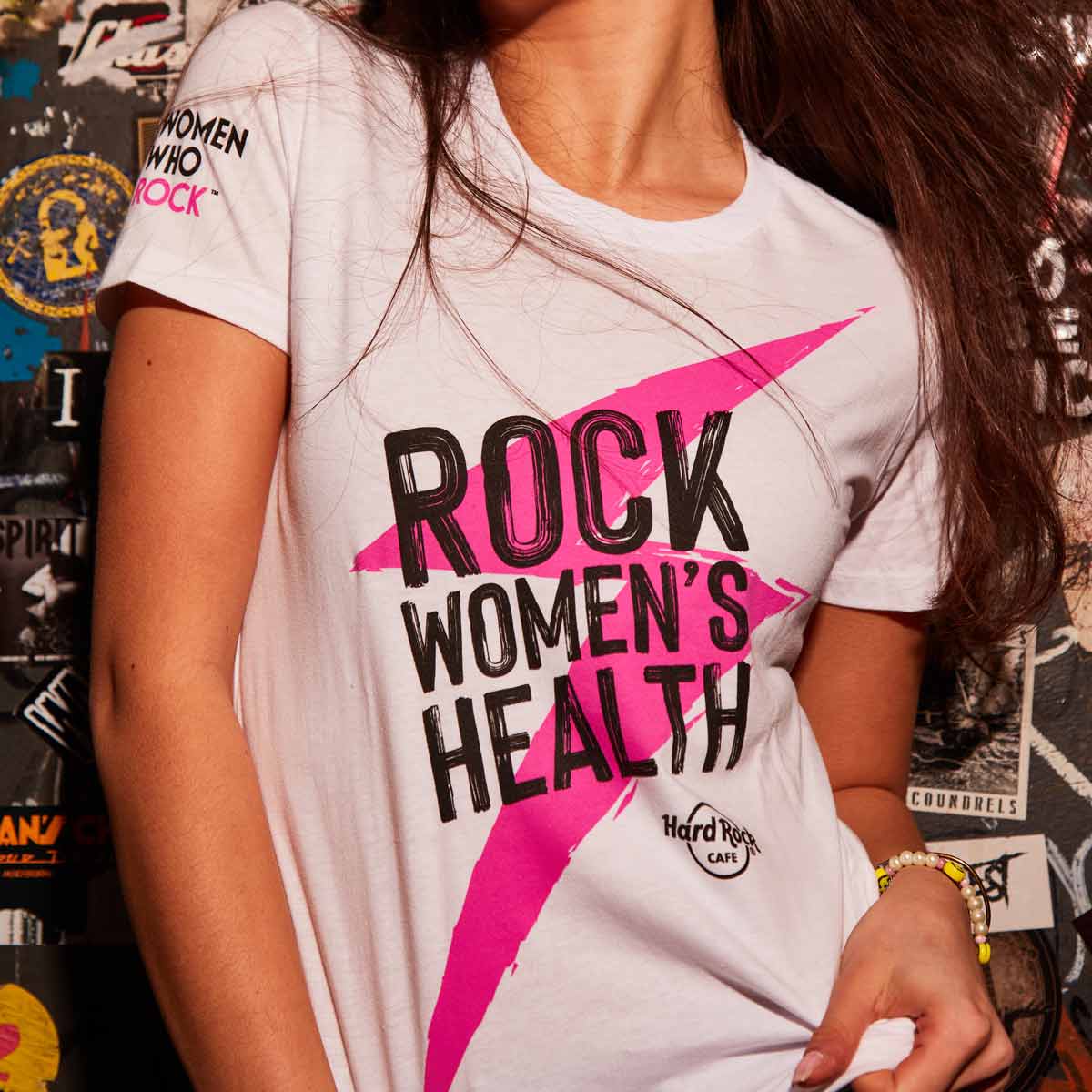 Women's Fit Women Who Rock Hard Rock Tee image number 3