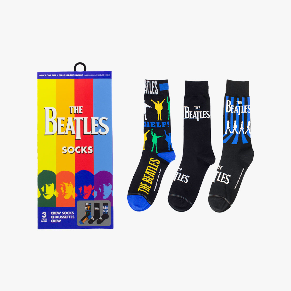 Classic Beatles 3 Pack Crew Socks image number 3