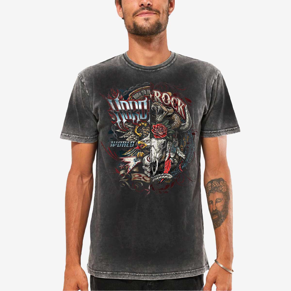 Guitar Company Relaxed Fit Mineral Wash Tee in Black Vintage image number 1
