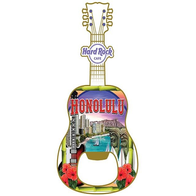 US Guitar Bottle Opener Magnet image number 1