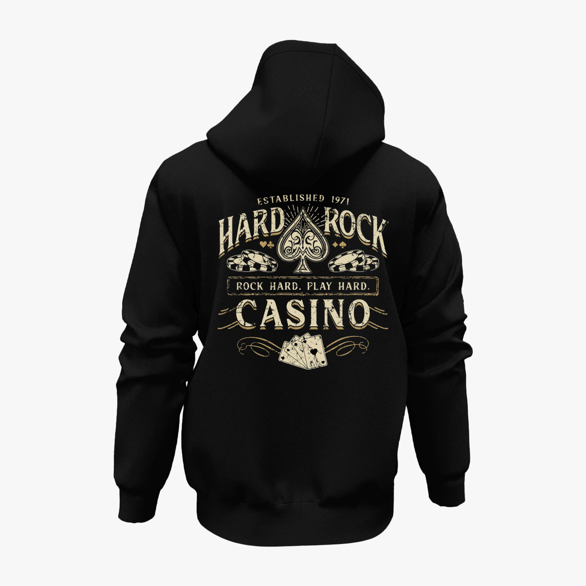 Adult Fit Casino Full Zip Hoodie in Black image number 3