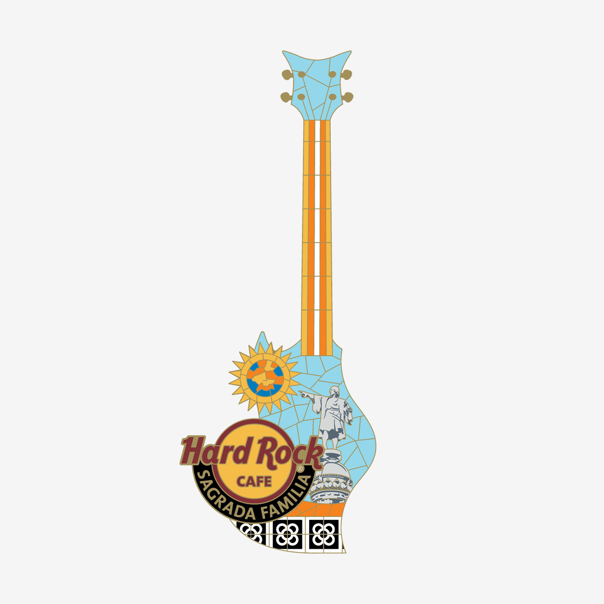 Limited Edition Sagrada Familia Puzzle Guitar Pin image number 1