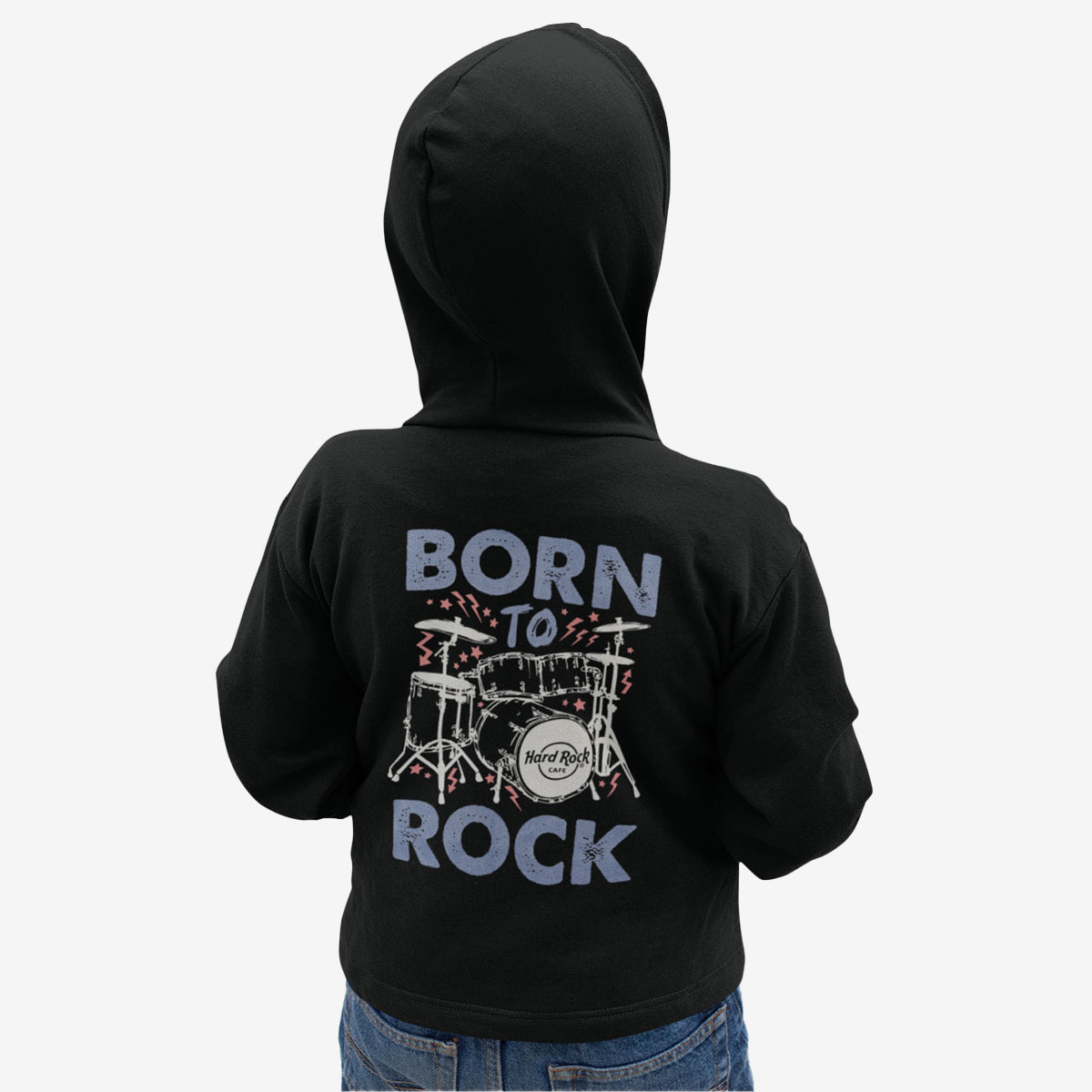 Rock Kids Born To Rock Zip Up Hoodie in Black image number 6