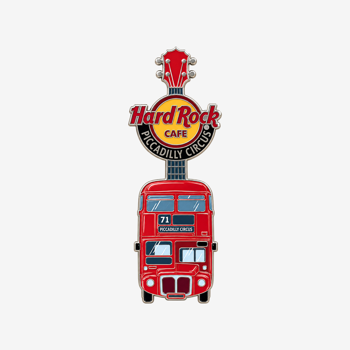 Collectible Piccadilly Circus Bus Guitar Pin image number 1