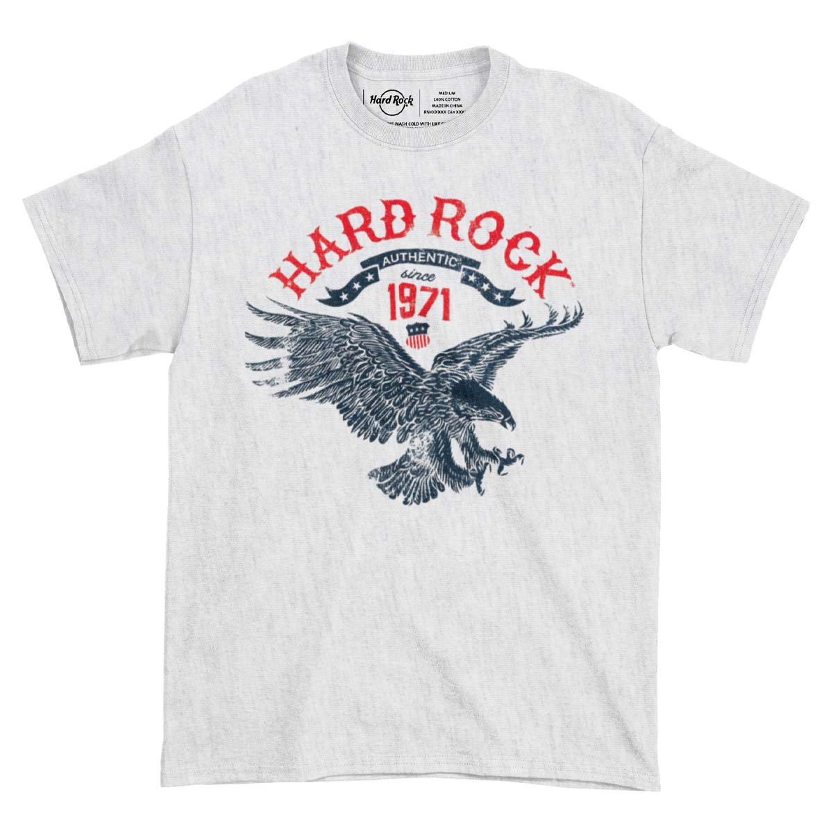 Americana Adult Fit Grey Tee with Flying Eagle Logo Motif image number 4