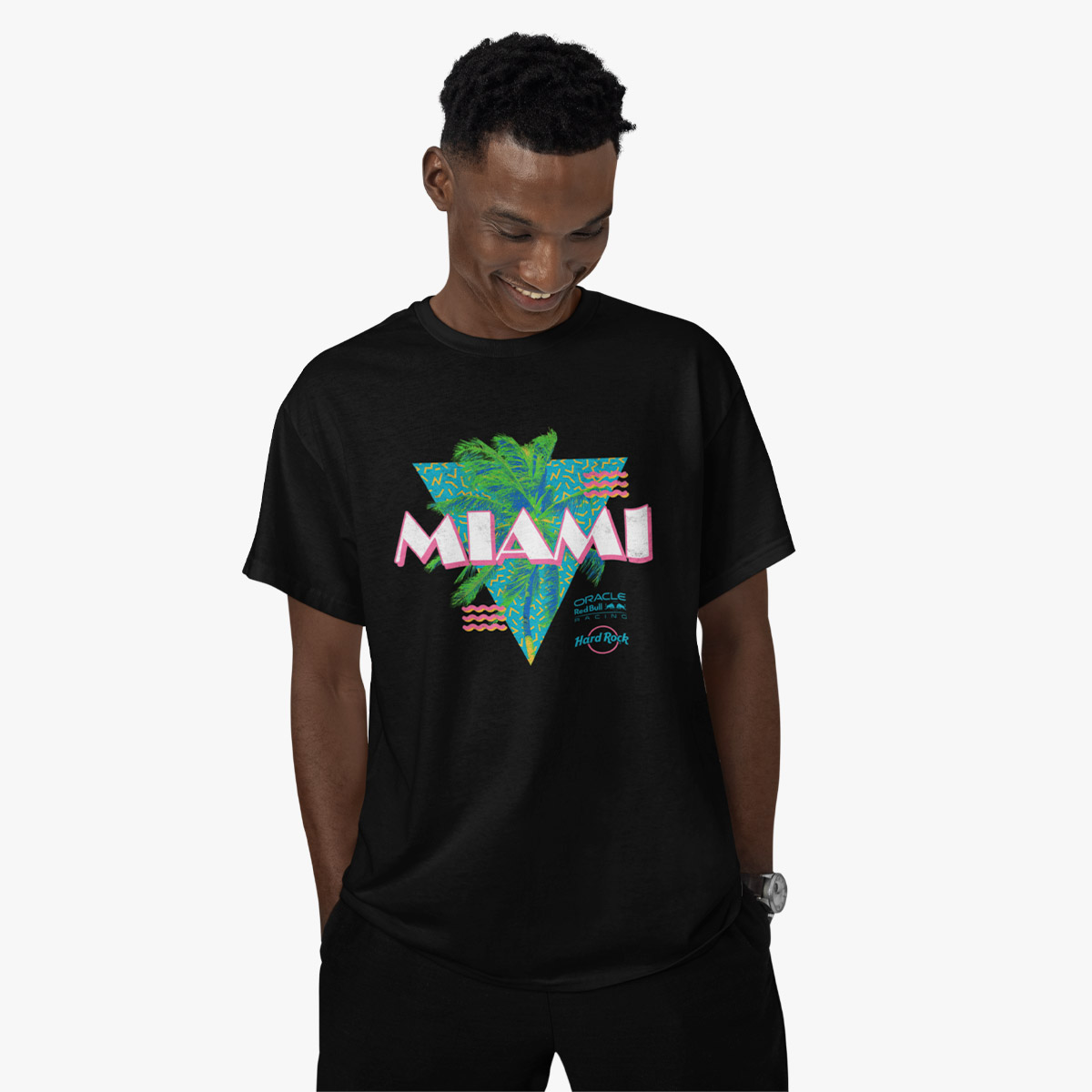 Oracle Red Bull F1 Racing Miami Vice Logo Tee in Black image number 1