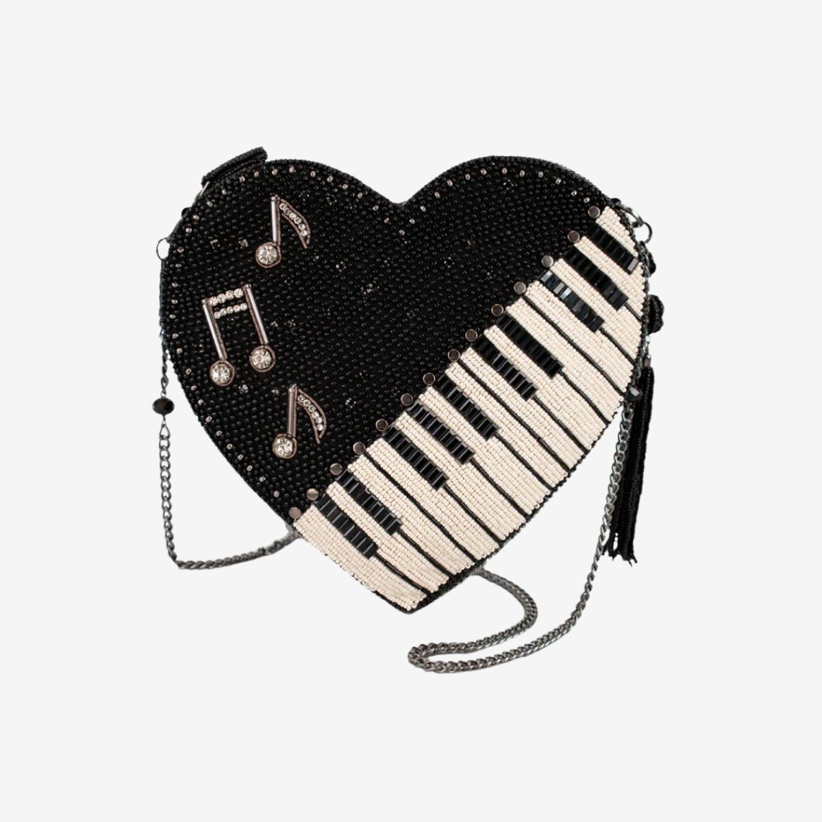 Mary Francis Heart Beat Piano bag in Black and White image number 1