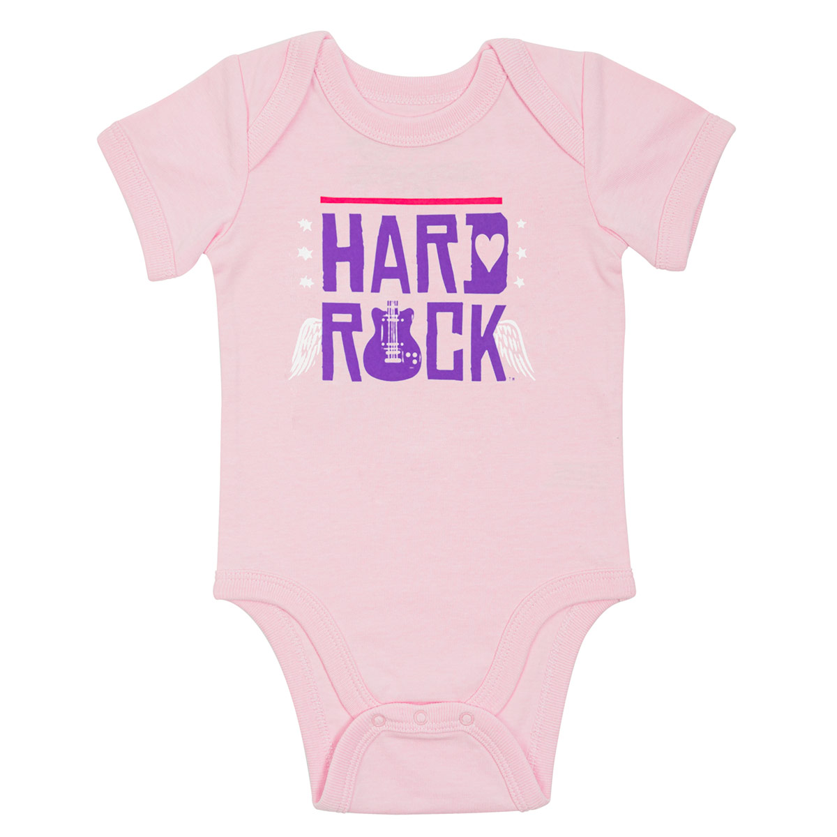 Rock Kids Baby Onesie in Pink with Logo Wings Design image number 5