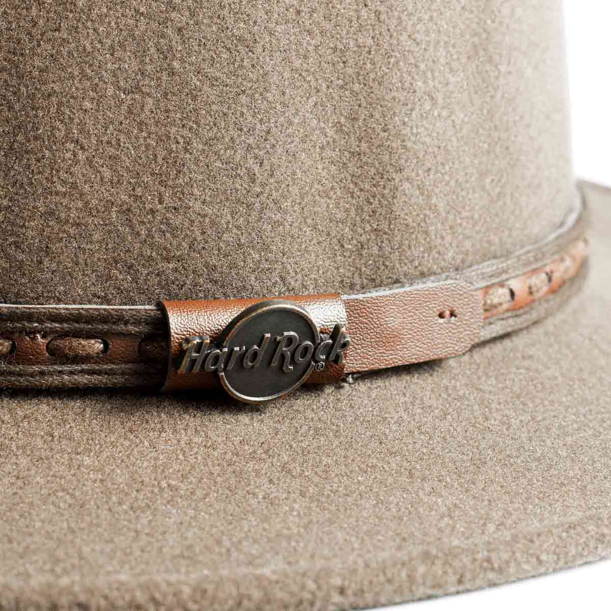 Felt Fedora Packable Hat with Vegan Leather Logo Band image number 2