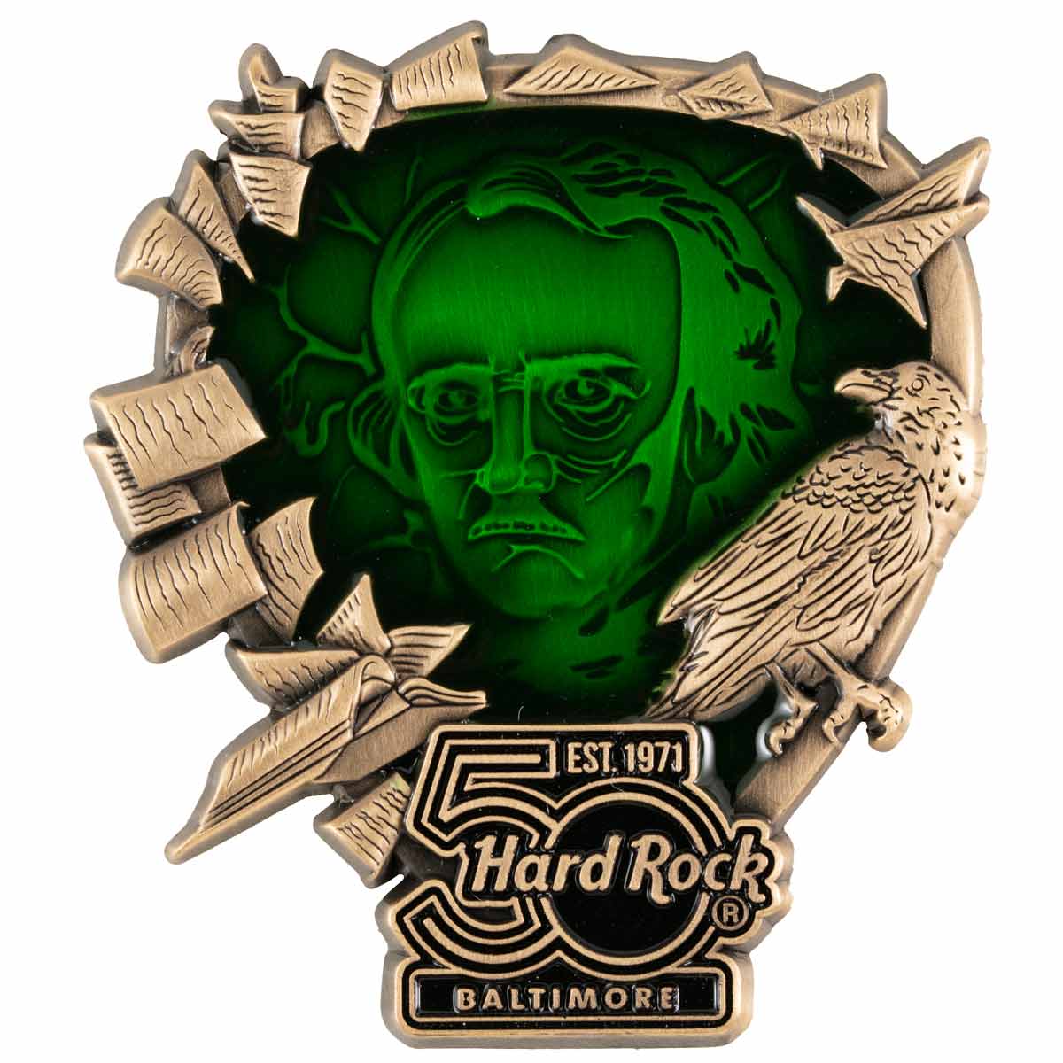 50th Anniversary Core Baltimore 3D Poe Pick Pin image number 2