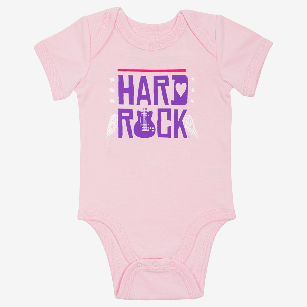 Rock Kids Baby Onesie in Pink with Logo Wings Design image number 1