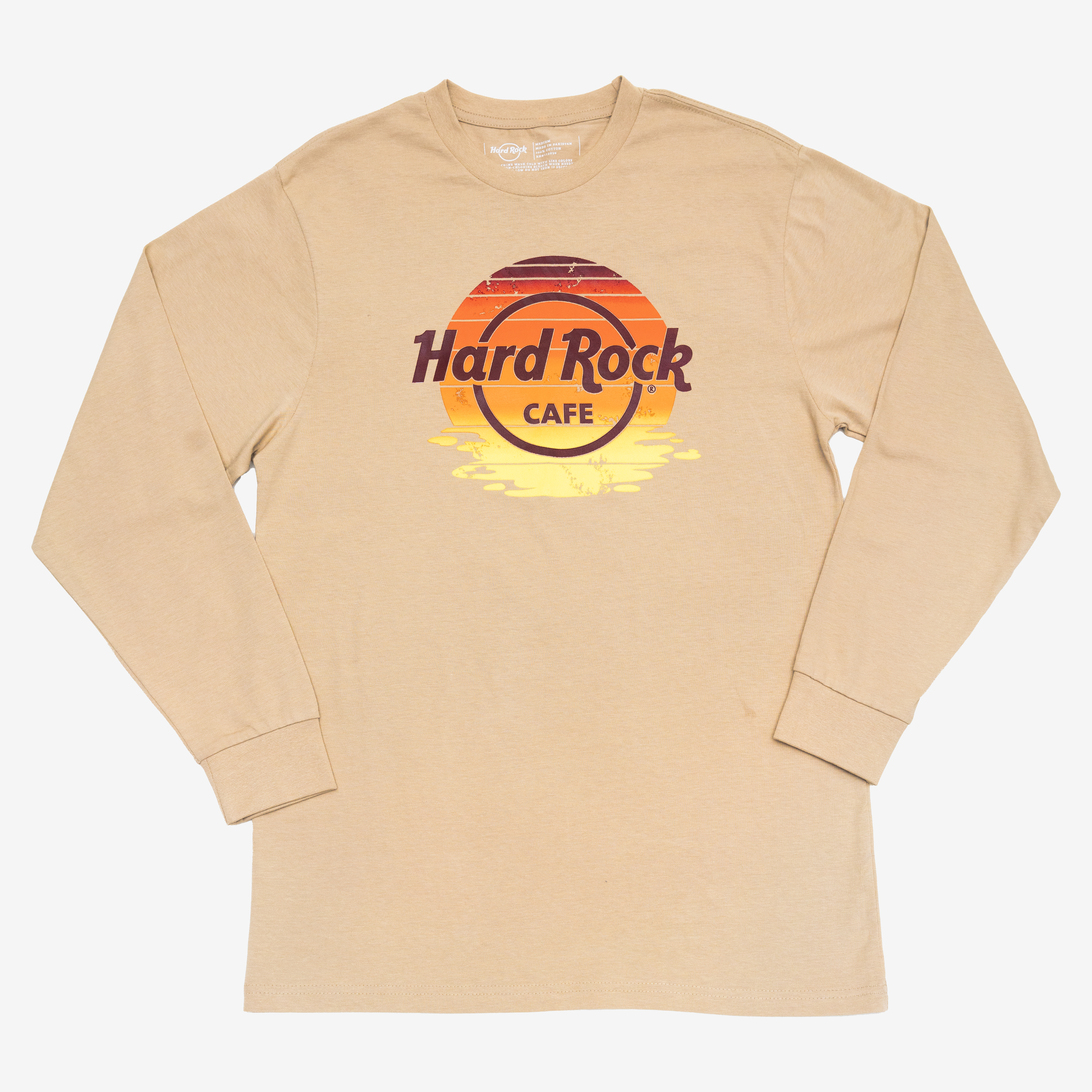 Longsleeve Tee with Gradient Sunset in Beige Cream with UV Protection image number 1