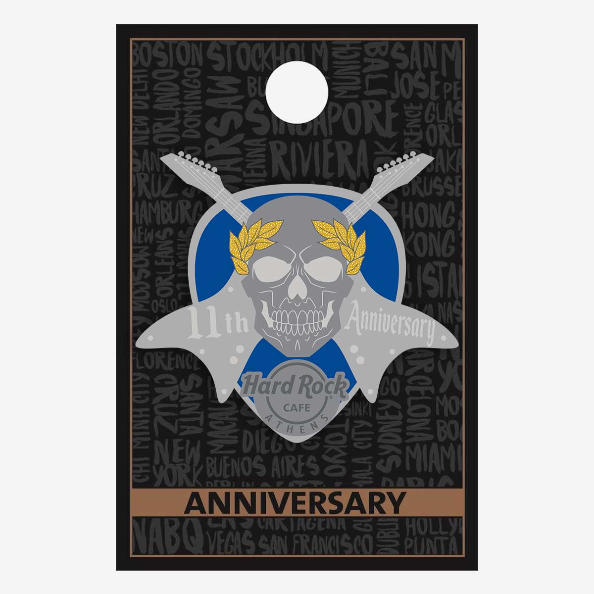 Athens 11th Anniversary Skull Pin image number 2