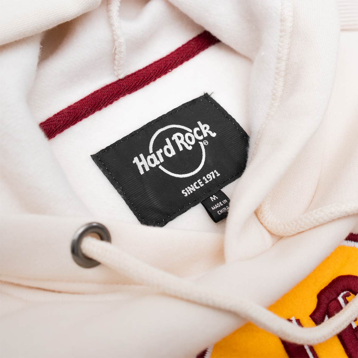 Hard Rock Elevated Classic Cream Raised Embroidery Logo Hoodie image number 5