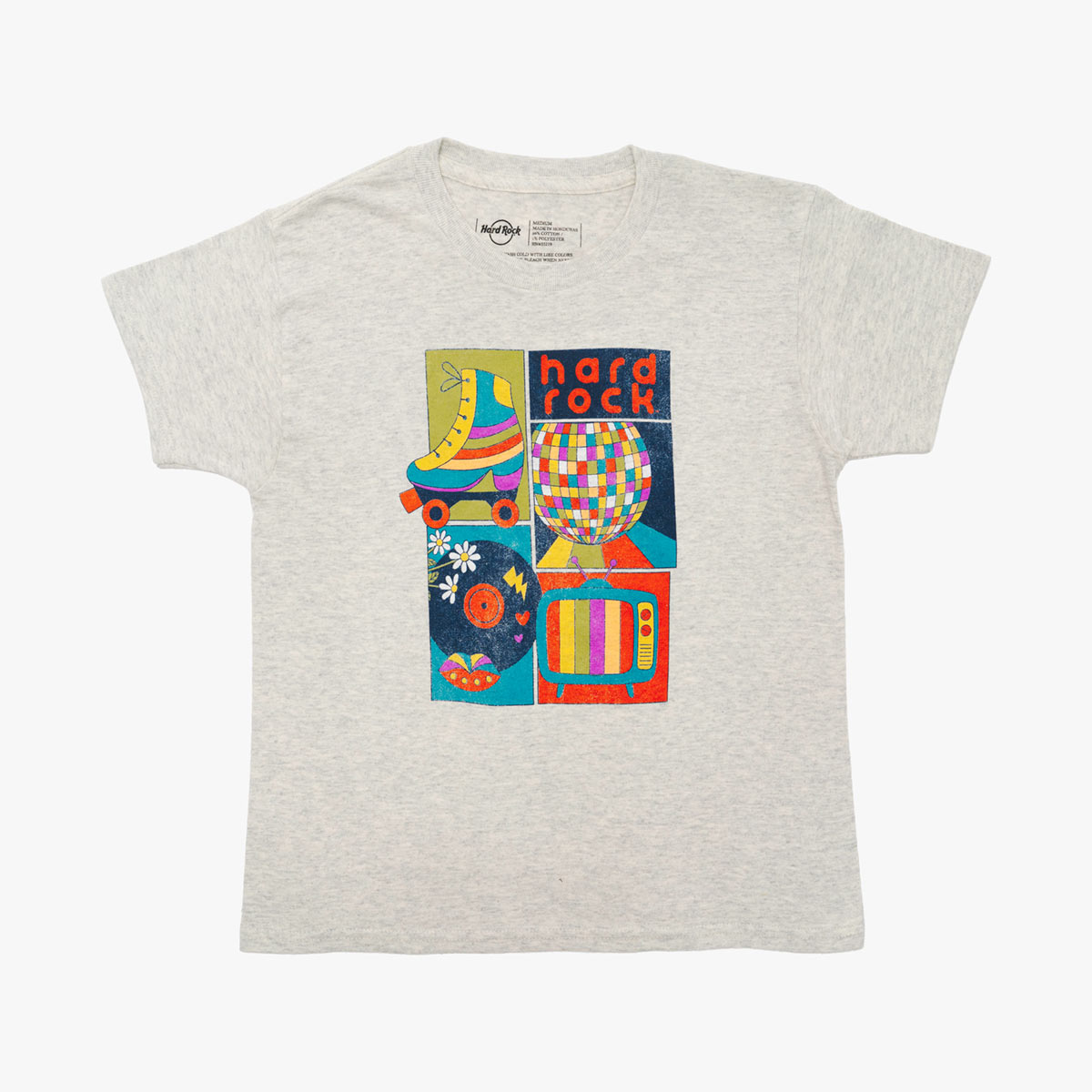 Disco Youth Fit Collage Print Tee in Oatmeal image number 1