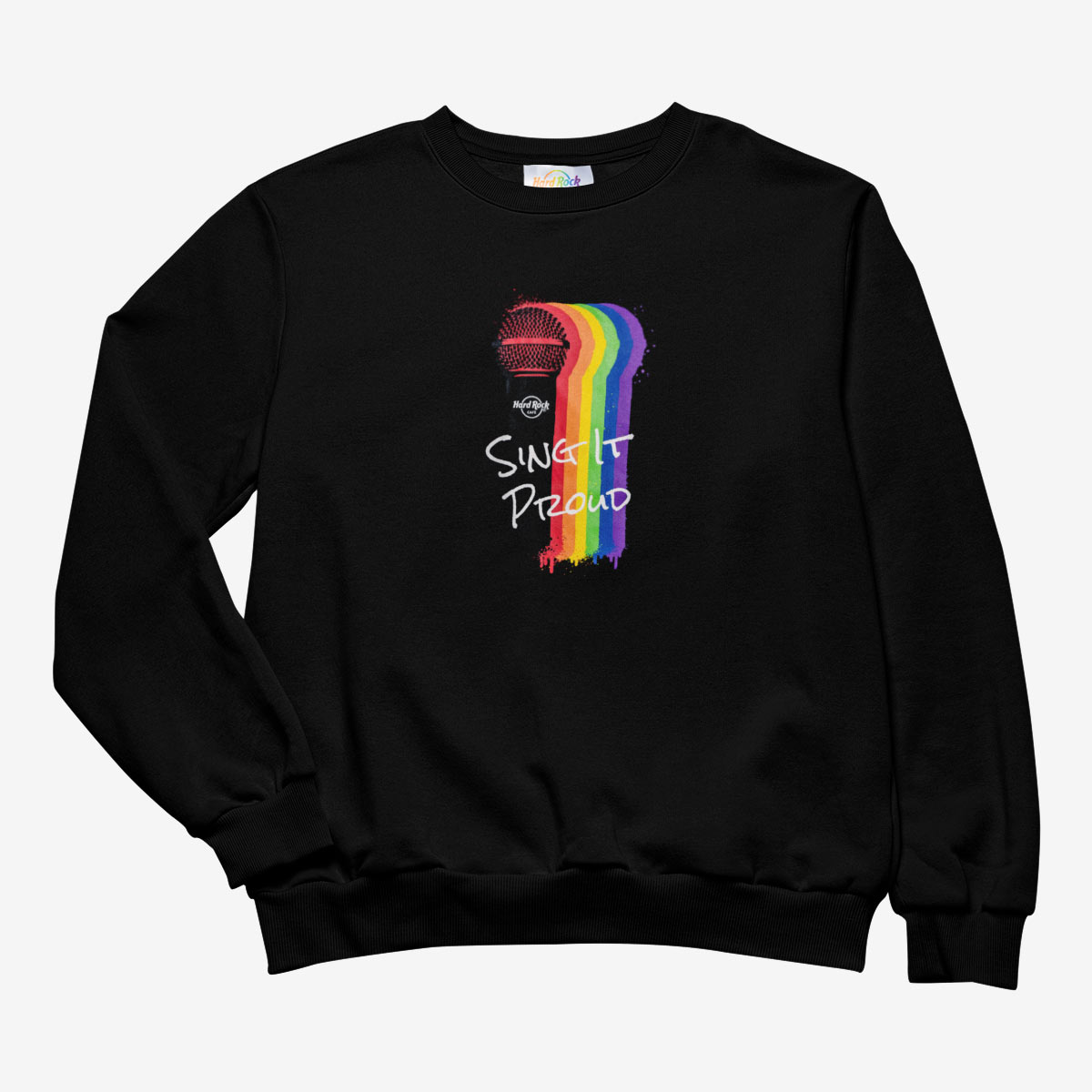 Pride Pullover Crewneck Fleece with Mic Drip Sing It Proud Design image number 3
