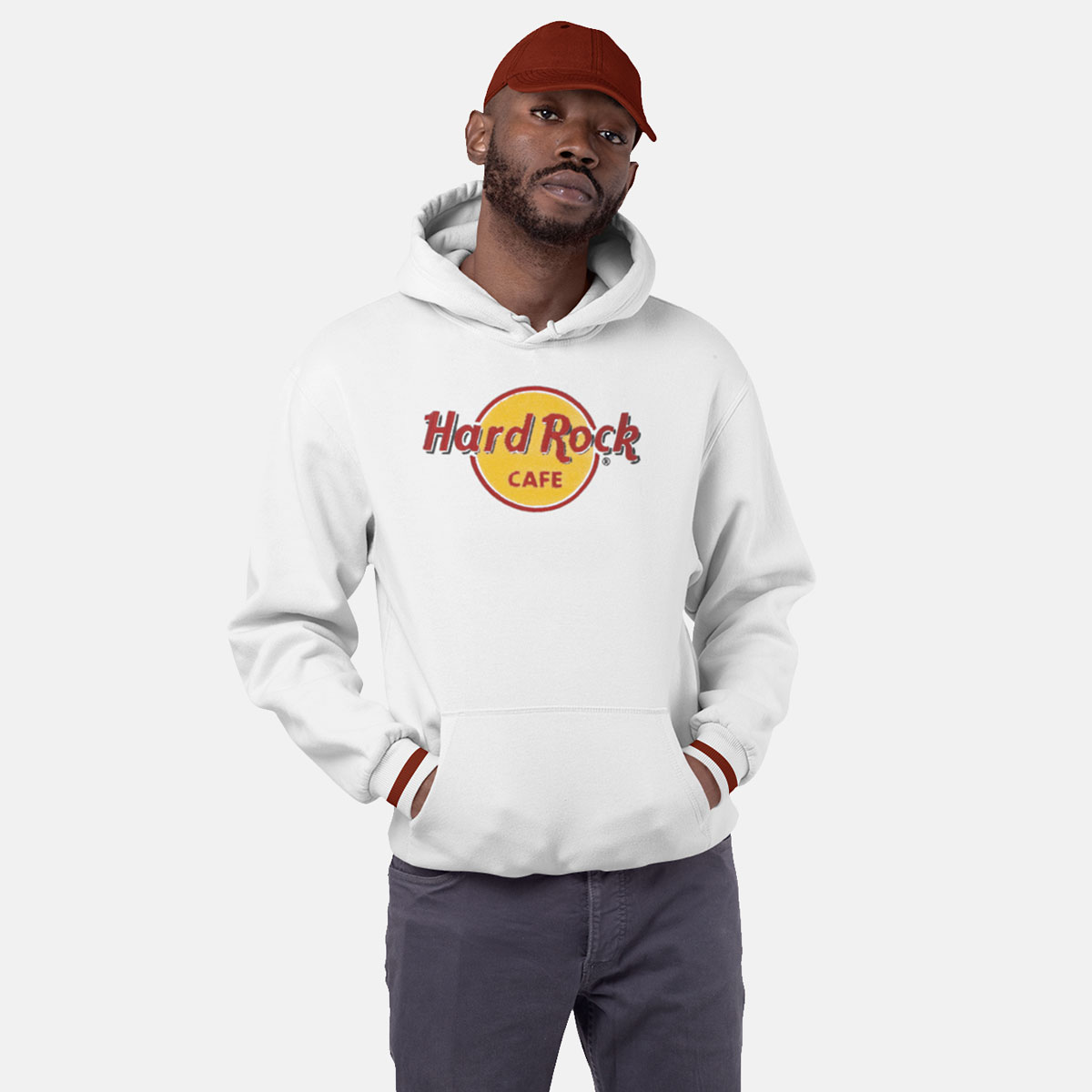 Hard Rock Men's Fit Hoodie with Chenille Chain Stitch Logo image number 1
