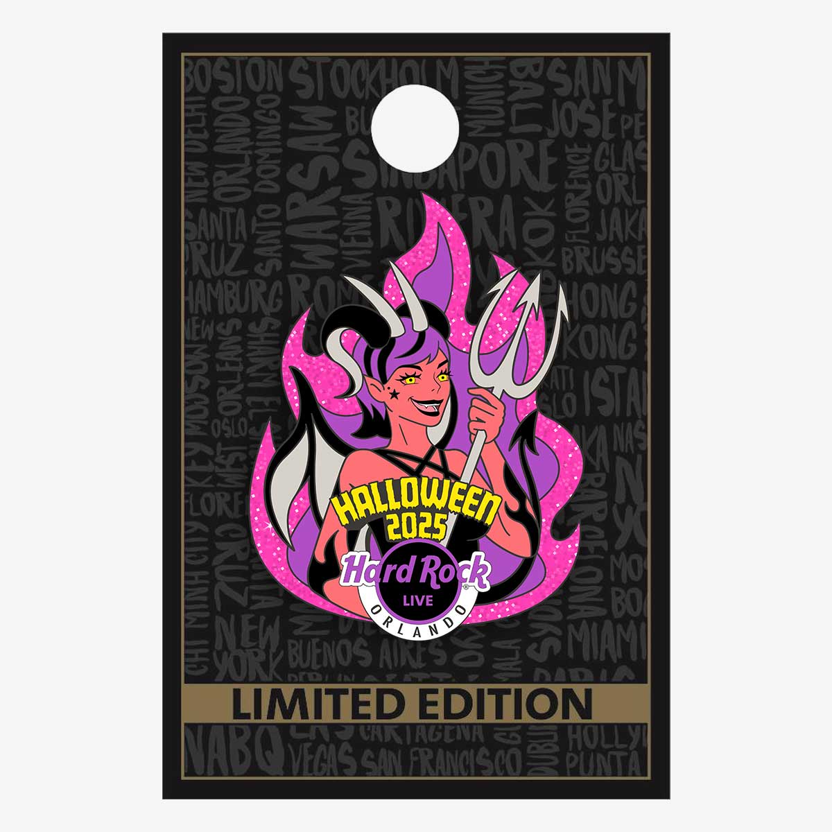 Limited Edition Orlando Flame Pink Anime Girl Pin image number 2