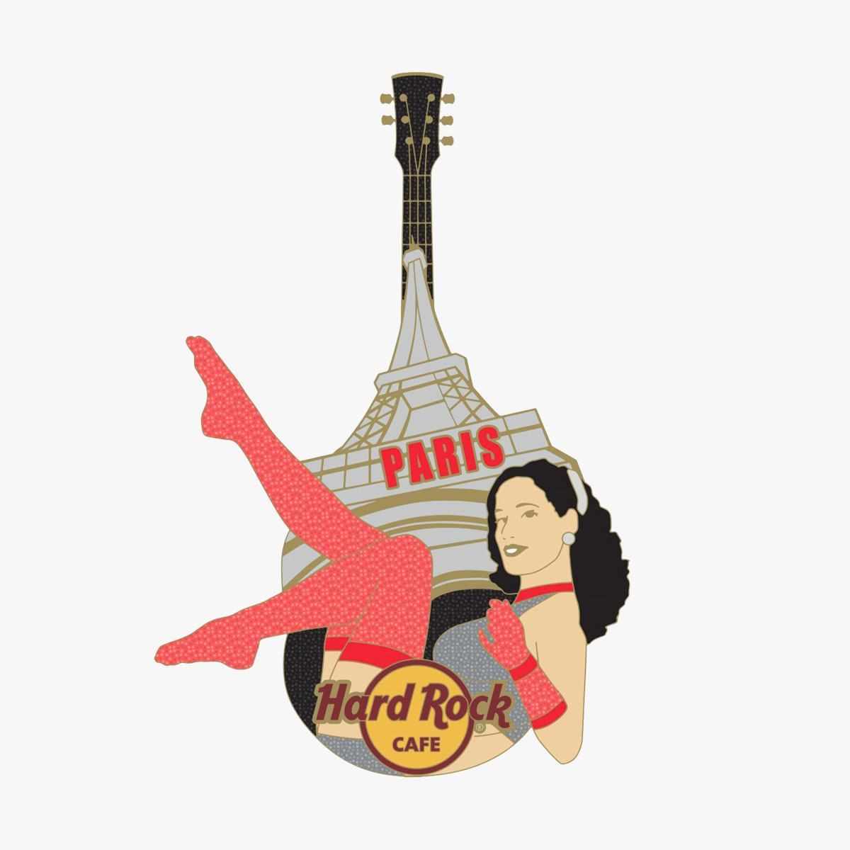 Paris Burlesque Guitar Pin image number 1