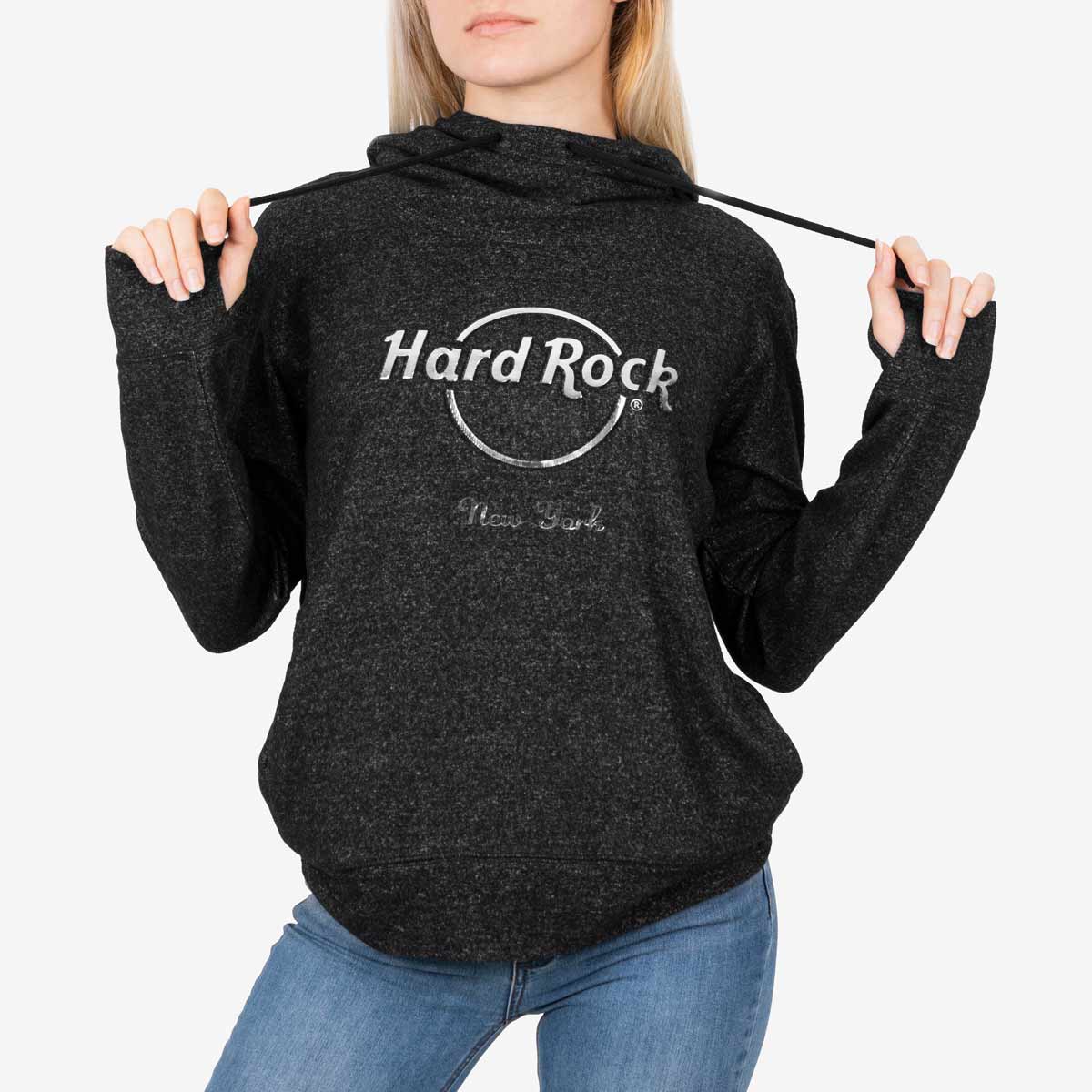 Women's Silver Foil Logo Thumb Hole Hoodie image number 4