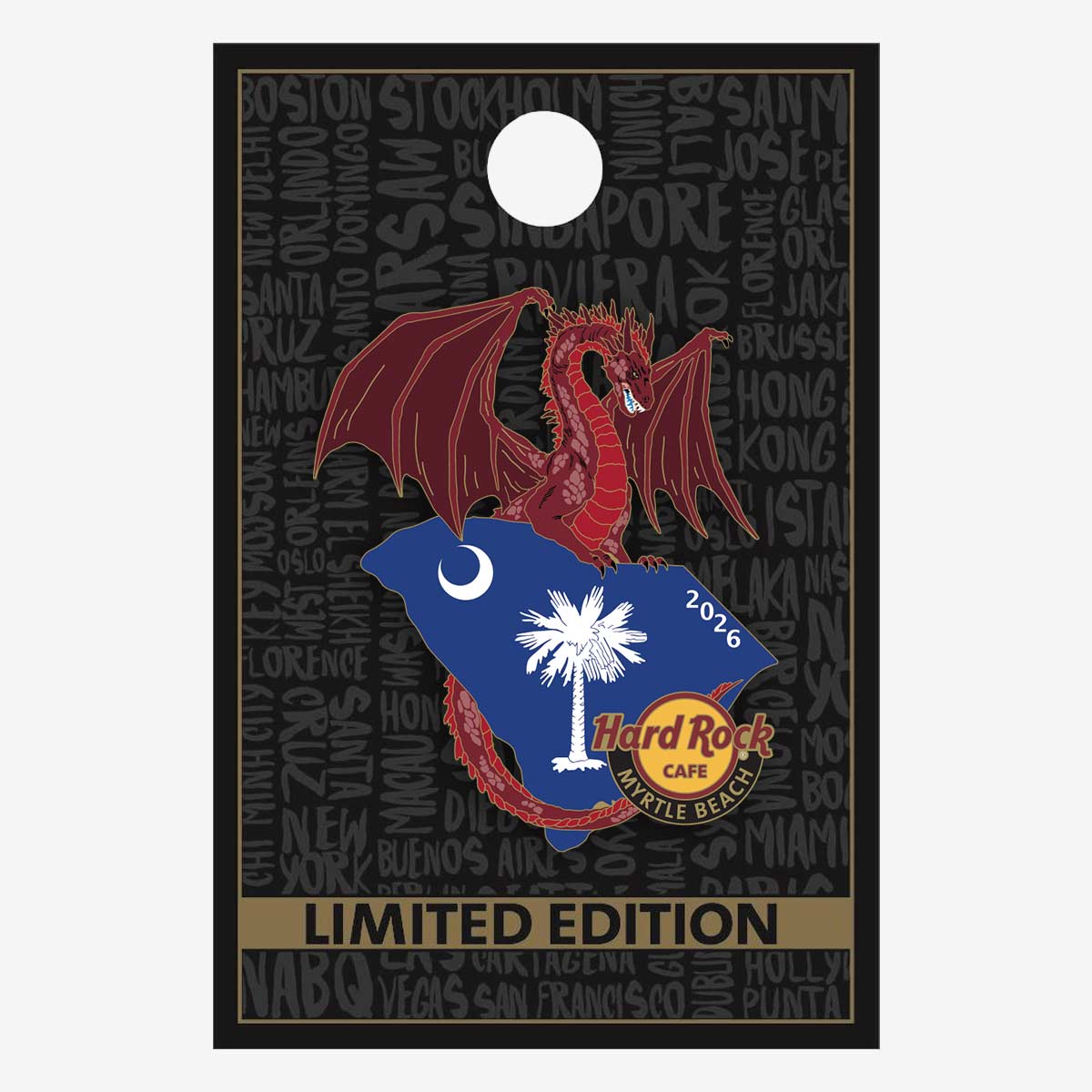 Limited Edition Myrtle Beach Dragon State Flag 2026 Pin image number 2