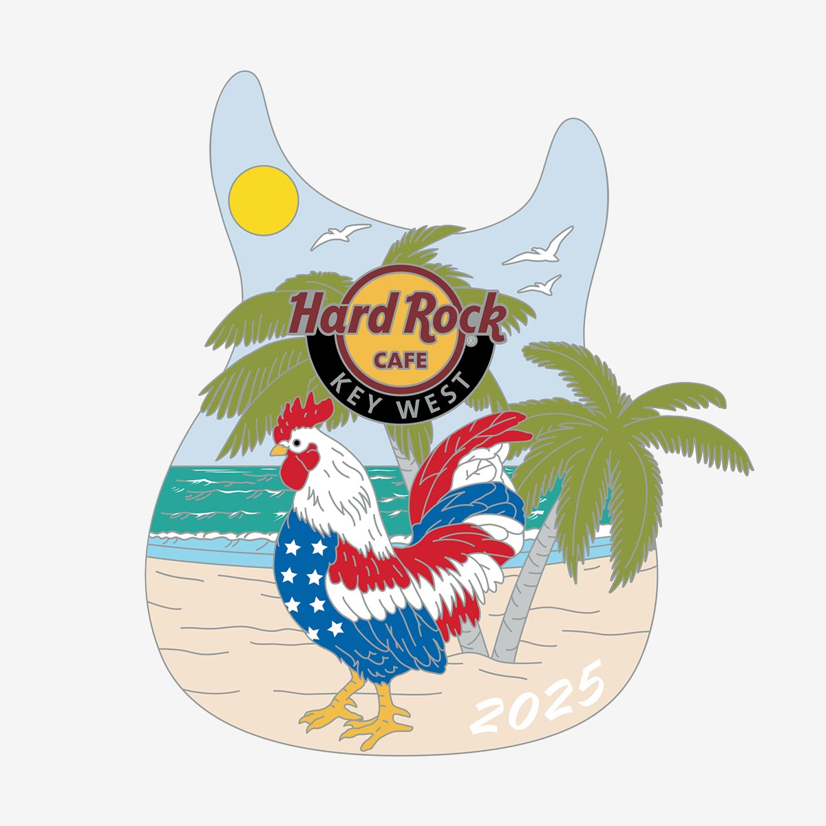 Limited Edition Key West Patriotic Rooster Pin image number 1