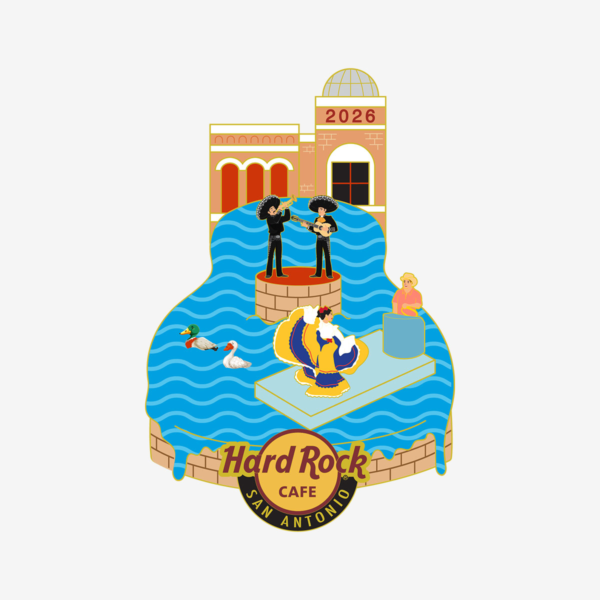 Collectible San Antonio Barge Guitar 2026 Pin image number 1