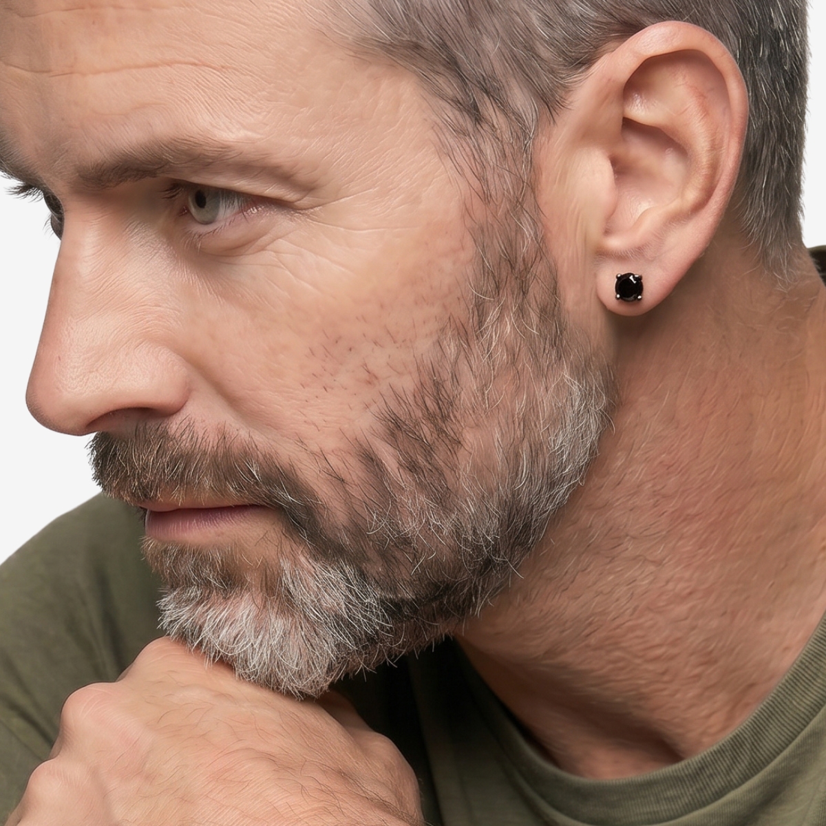 Ethos Black Sapphire and Gun Metal Stud Earrings image number 1