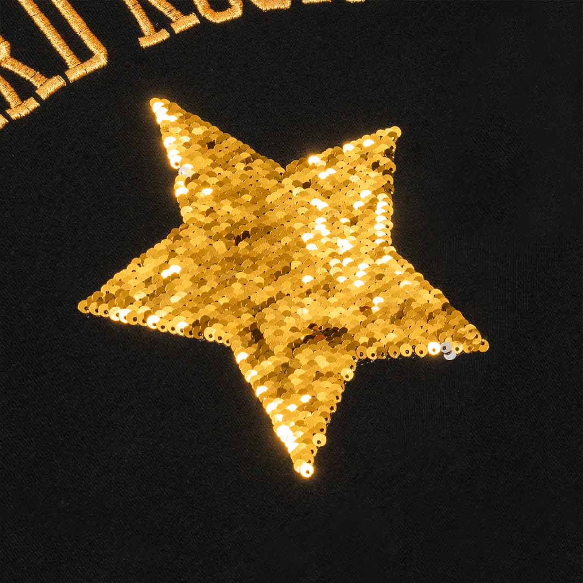 Metallic Sequins Hard Rock Logo Crewneck Fleece Sweater image number 4