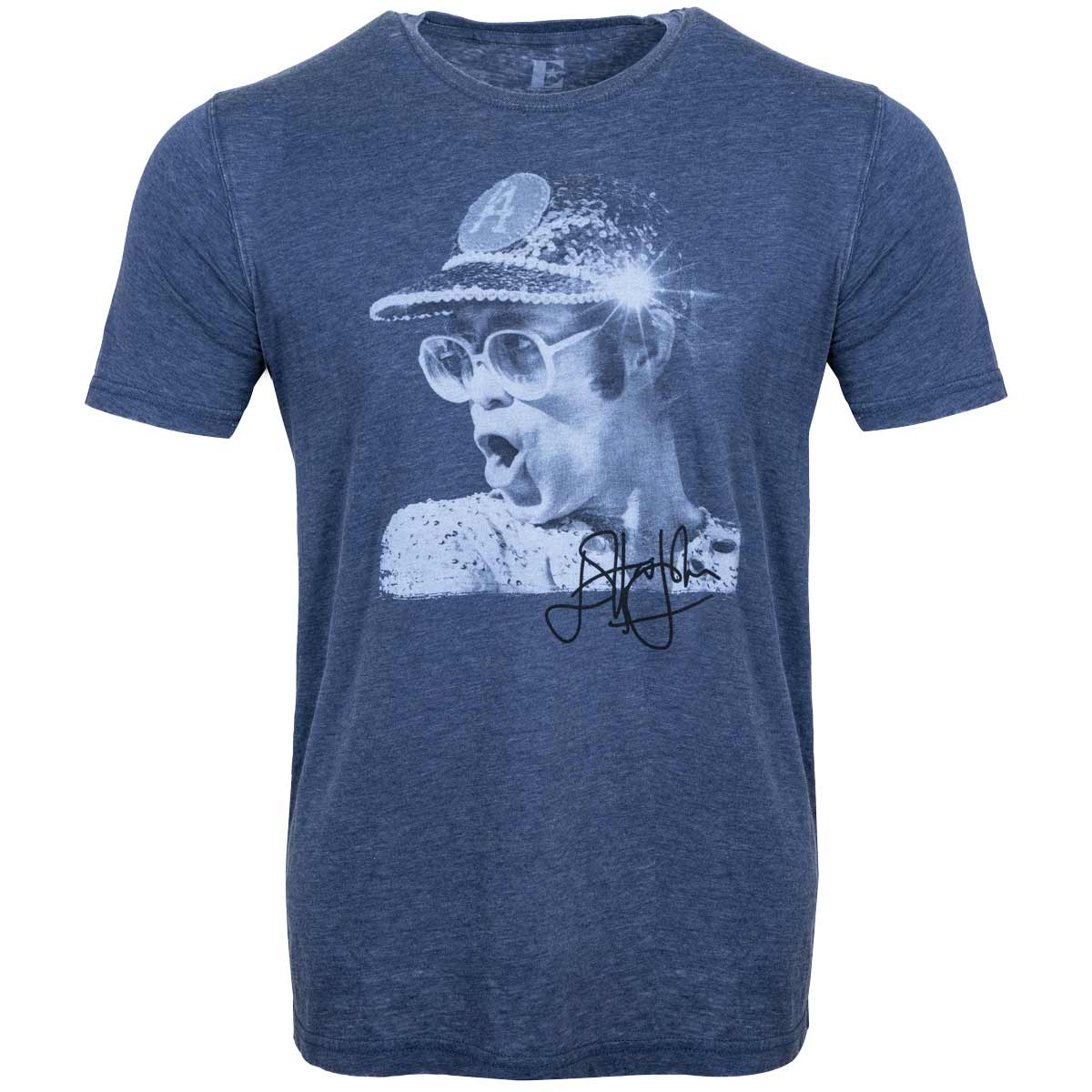 Elton John Adult Fit Autographed Tee in Blue image number 2