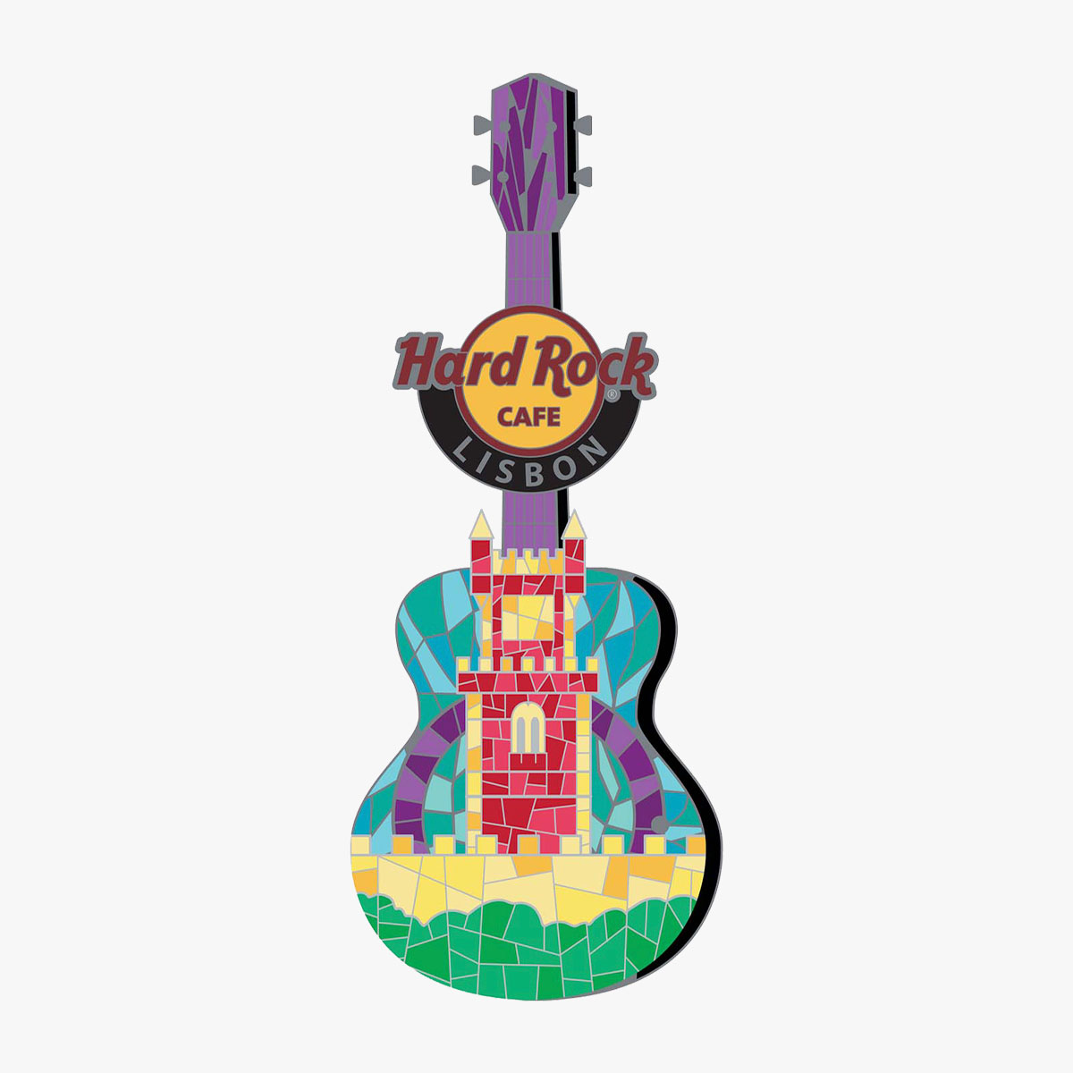 Lisbon Mosaic Castle Guitar Pin image number 1