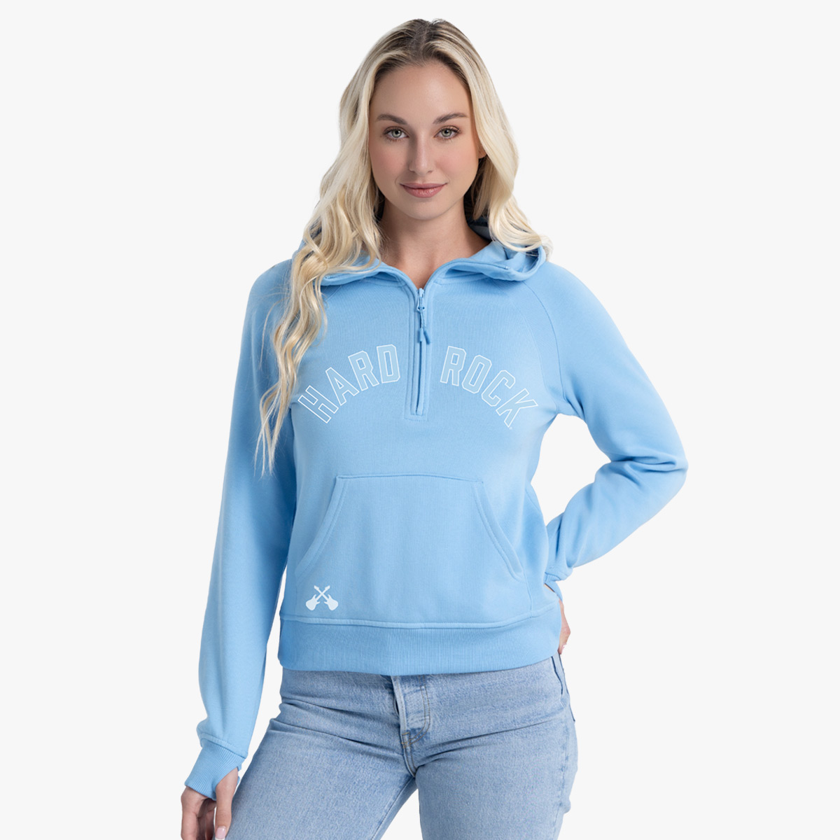 Cross Guitars Asana Half-Zip Hoodie in Summer Sky image number 1