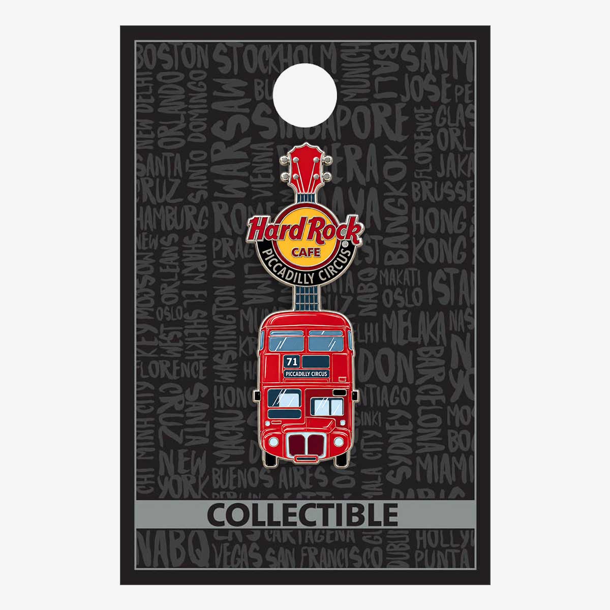 Collectible Piccadilly Circus Bus Guitar Pin image number 2